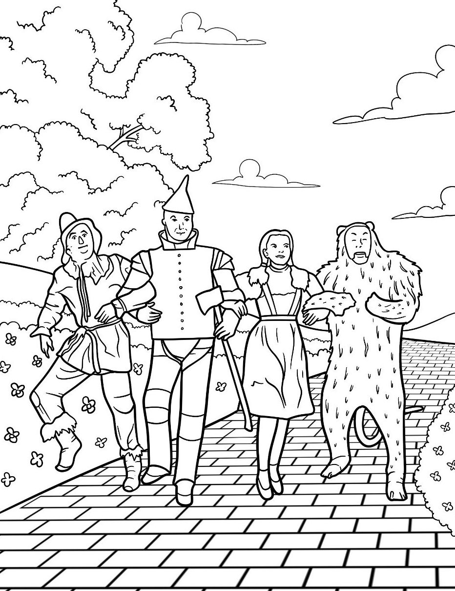 Раскраска Волшебник Изумрудного города 18