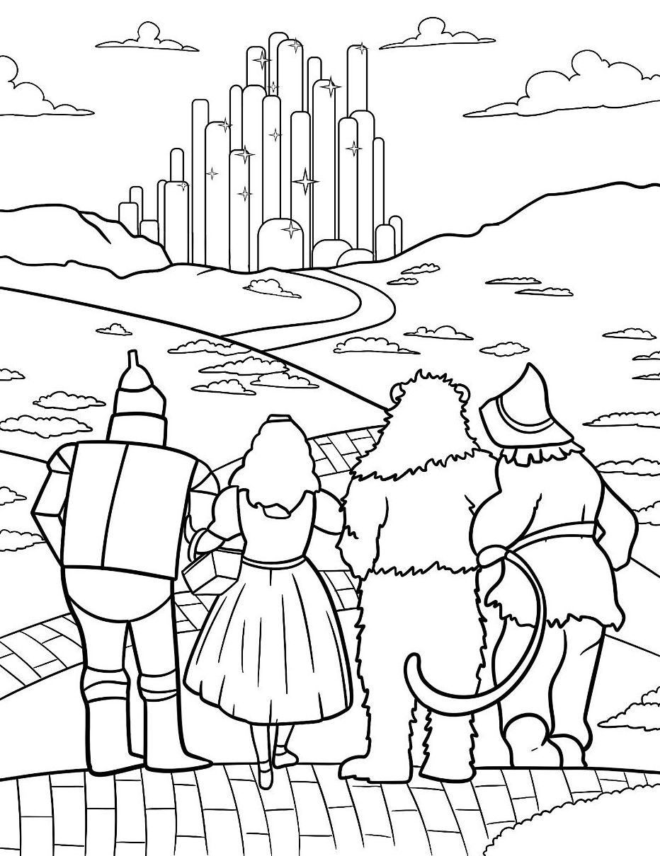 Раскраска Волшебник Изумрудного города 22