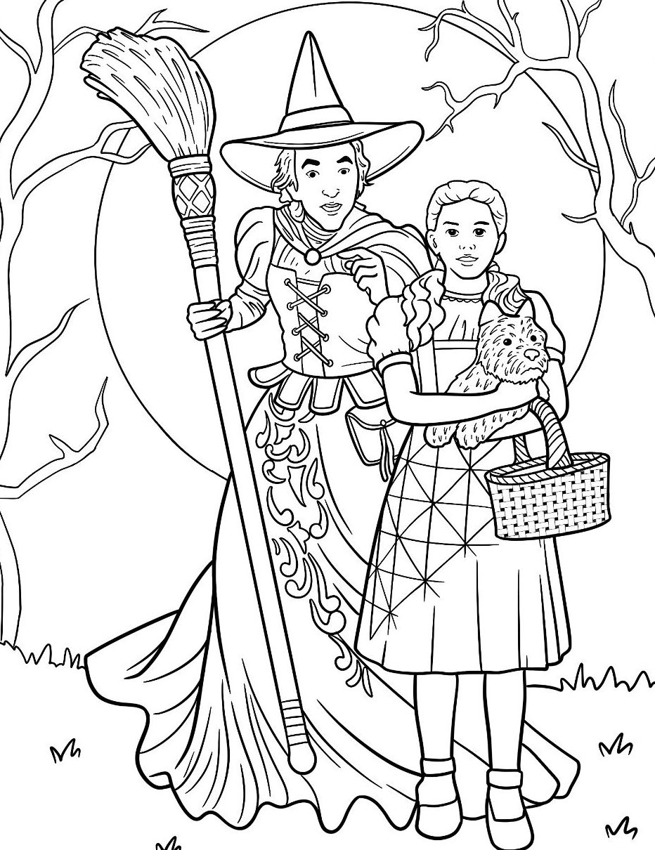 Раскраска Волшебник Изумрудного города 24