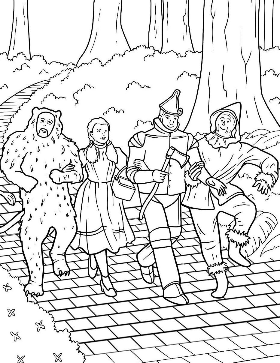 Раскраска Волшебник Изумрудного города 25