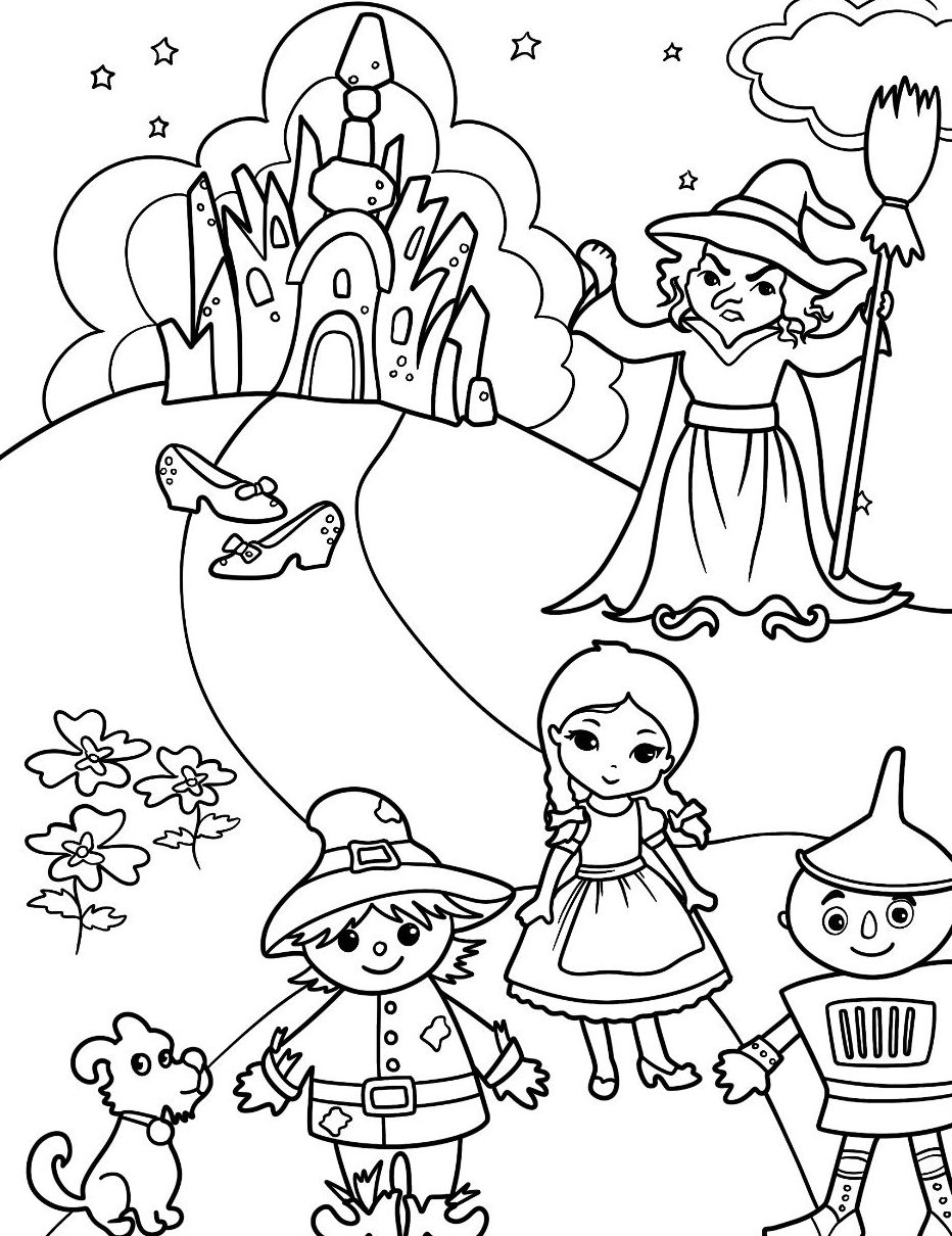 Раскраска Волшебник Изумрудного города 8