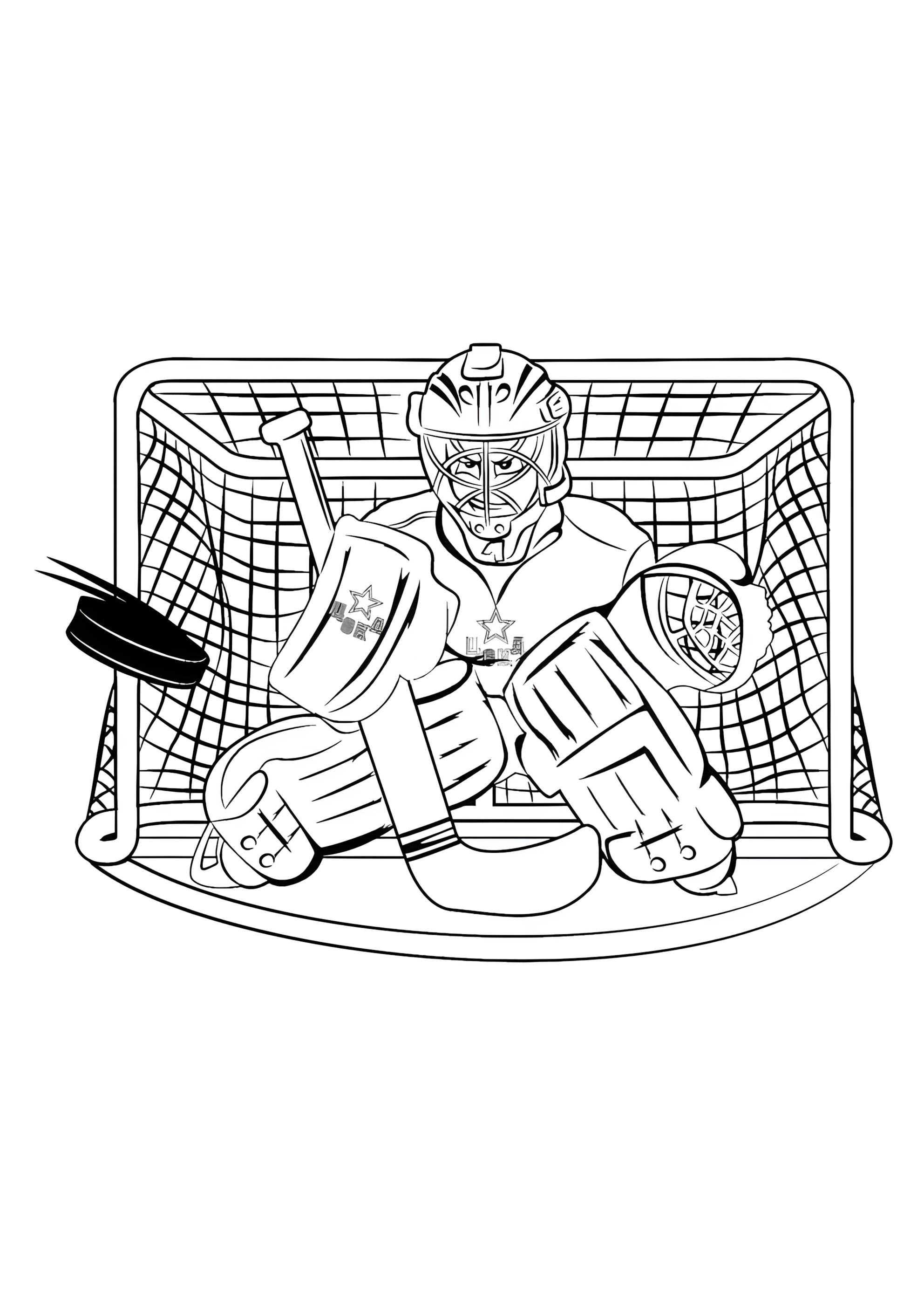 Раскраска Вратарь ЦСКА Хоккей