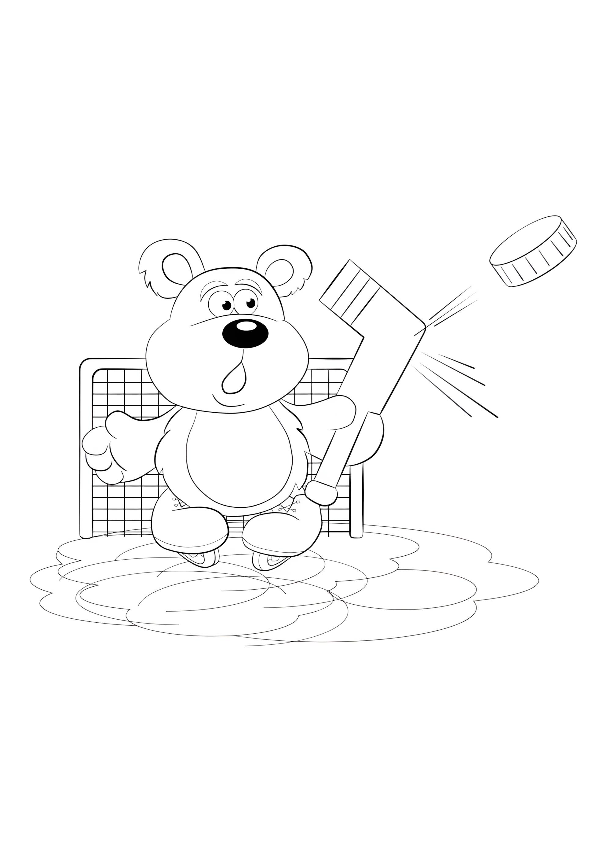 Раскраска Вратарь медведь