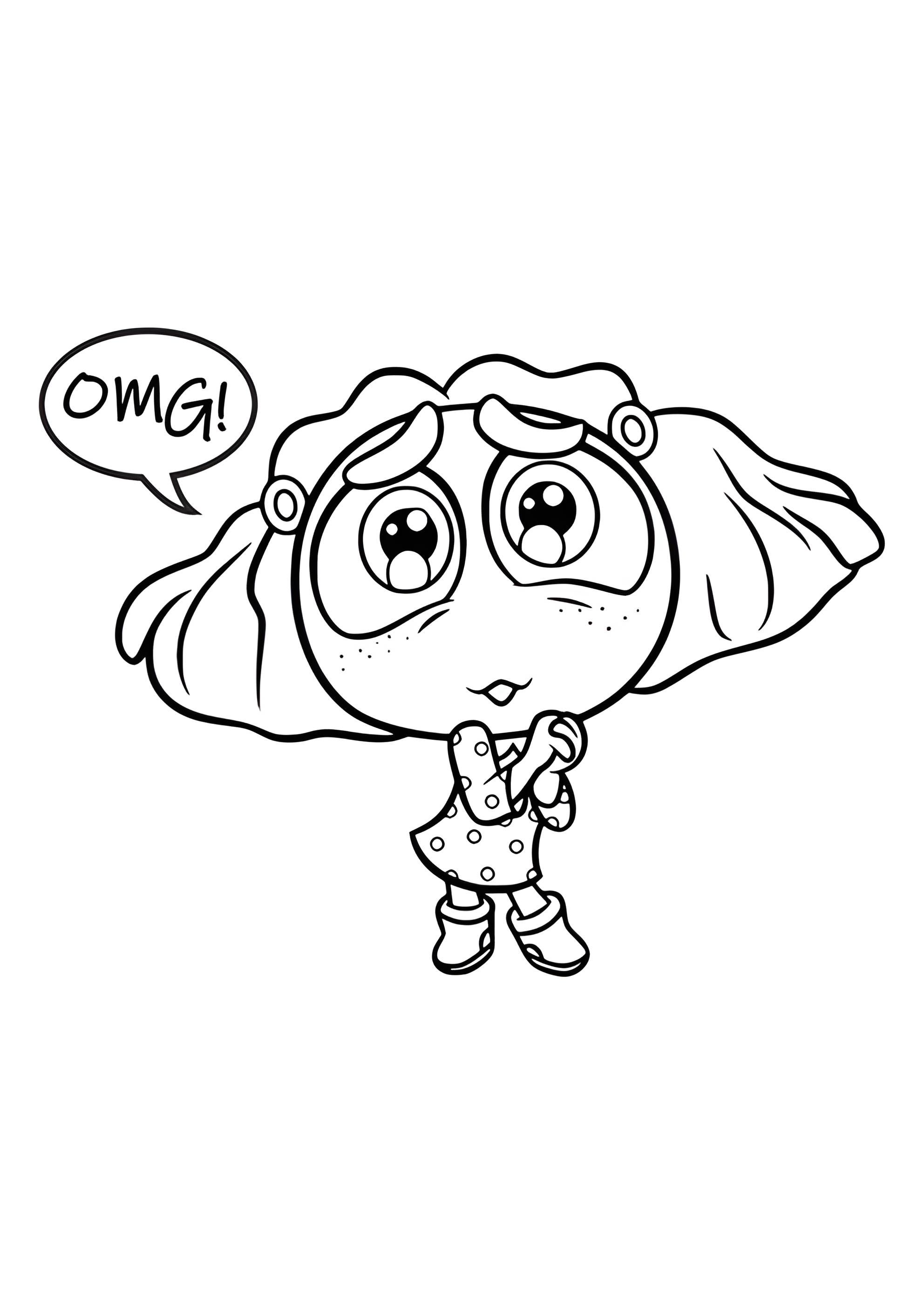 Раскраска Зависть с большими глазами