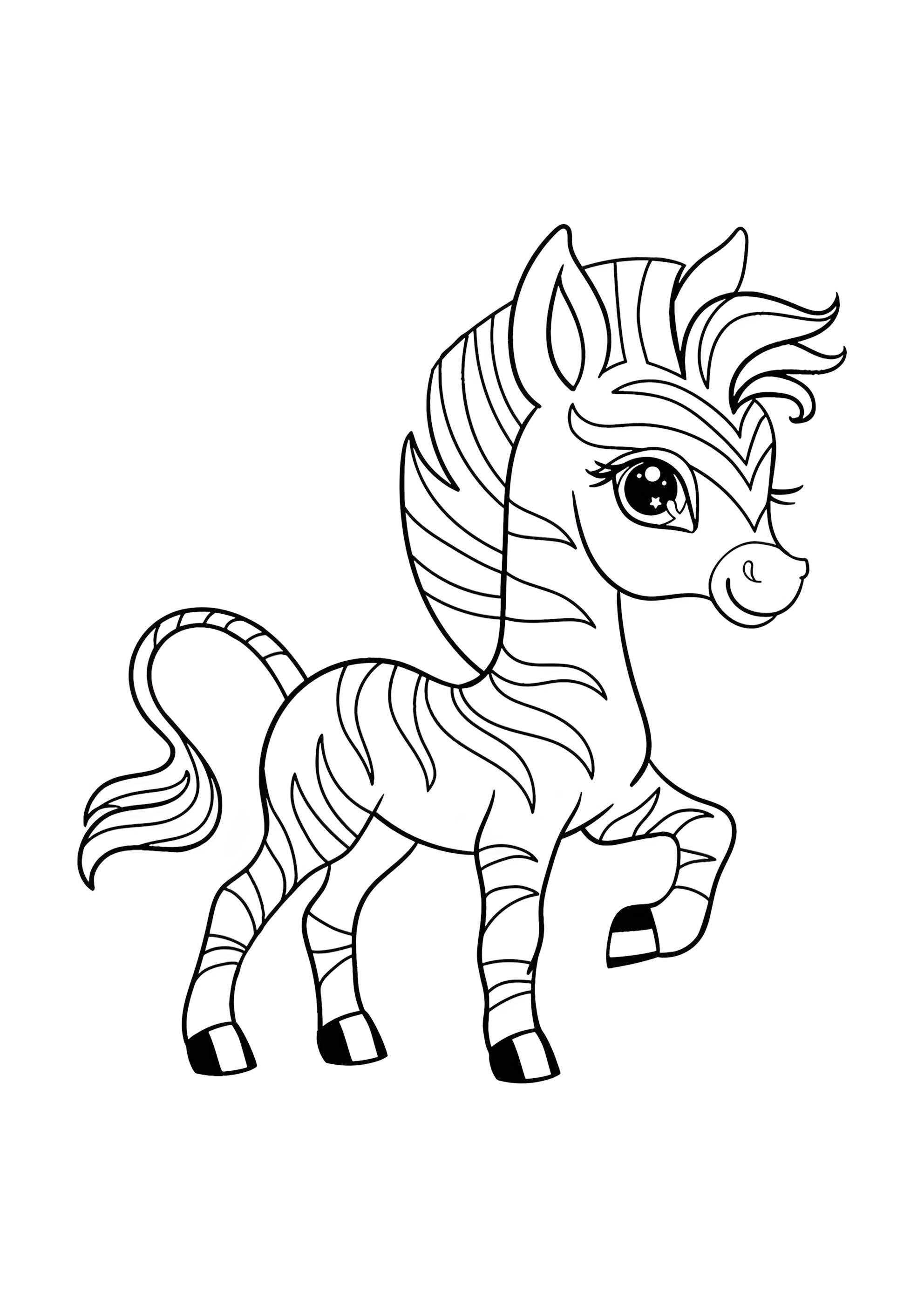 Раскраска Зебра-лошадка