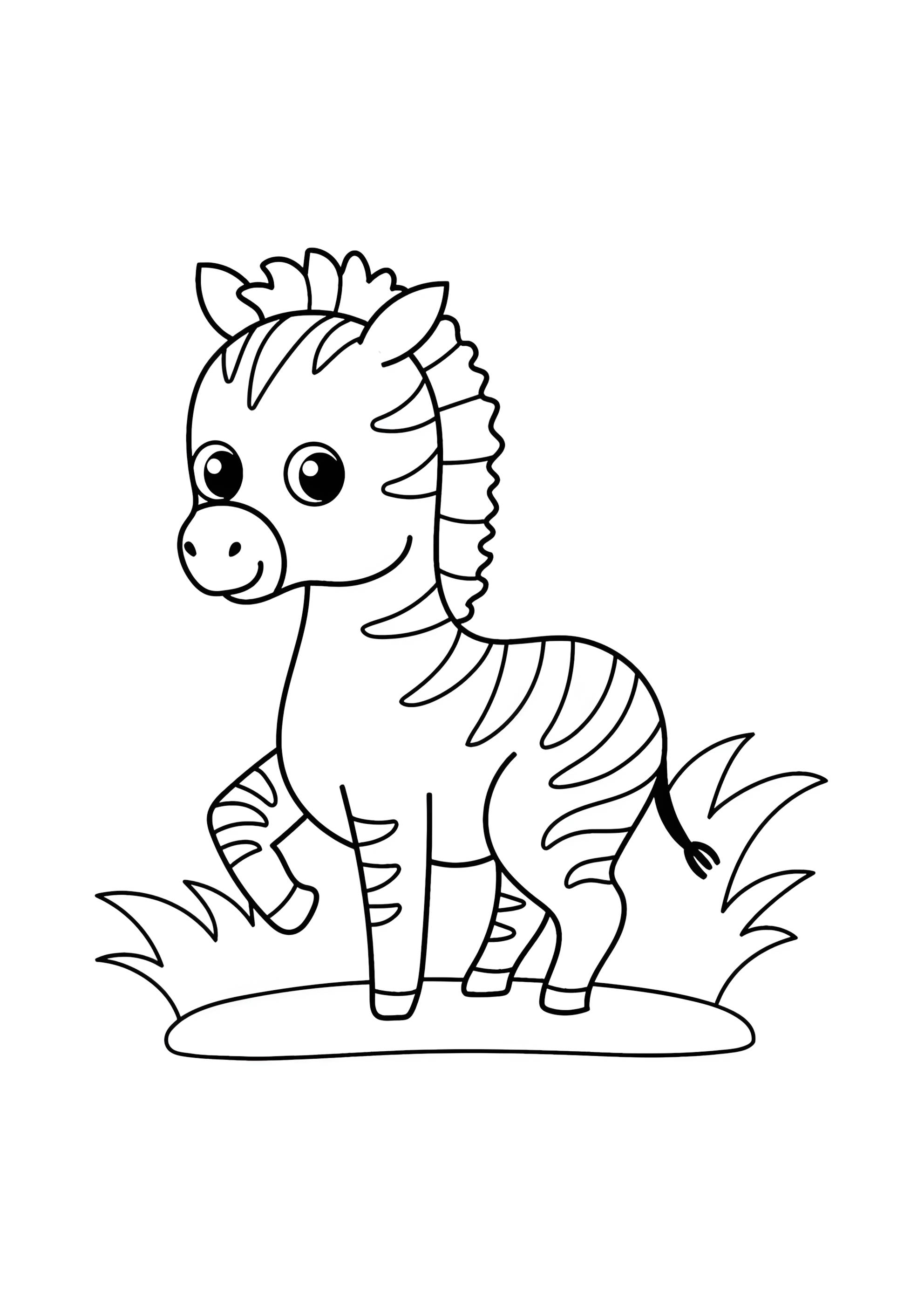 Раскраска Зебра малыш