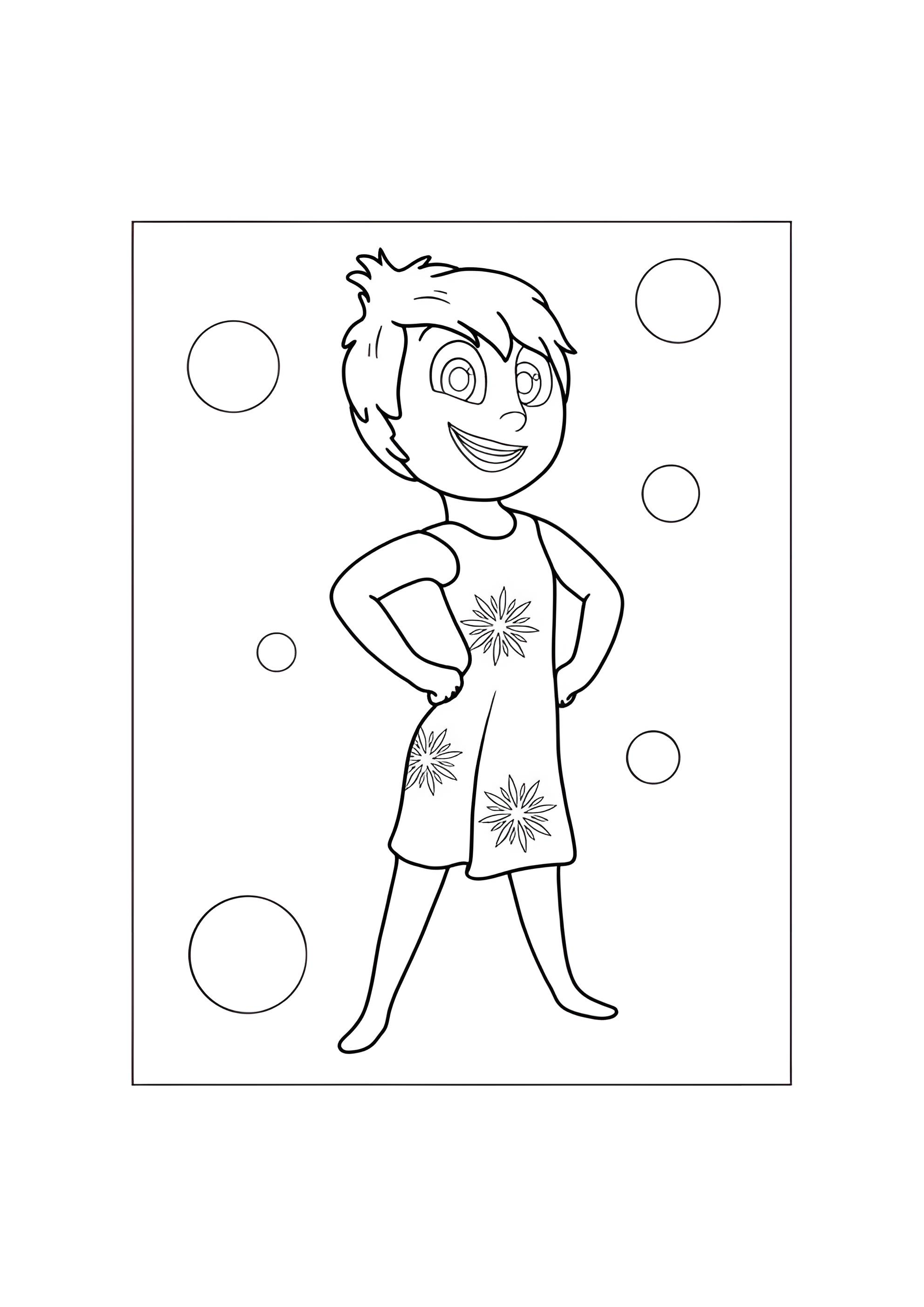 Раскраска Жизнерадостная эмоция Радость