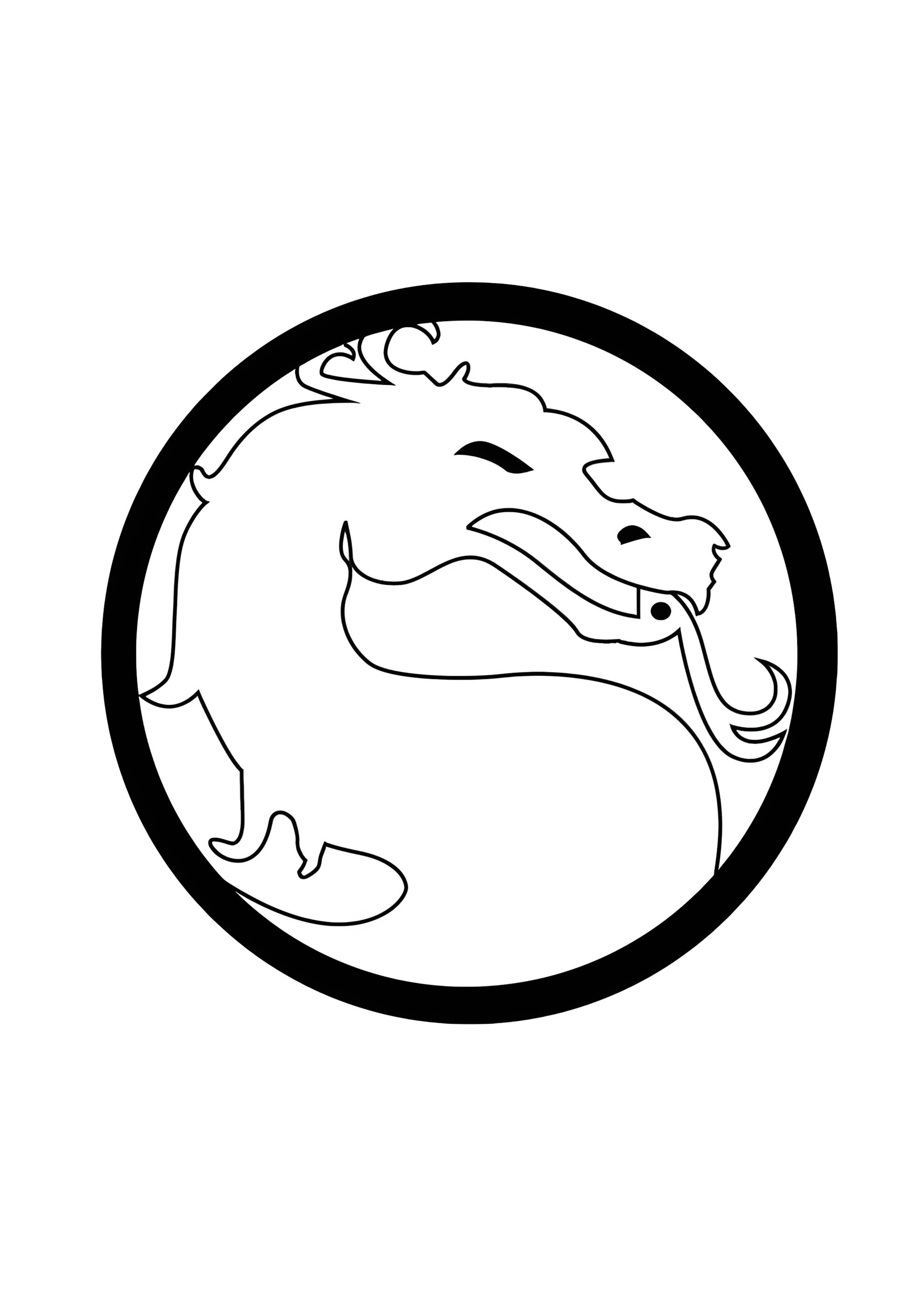 Раскраска Знак Битвы Мортал Комбат