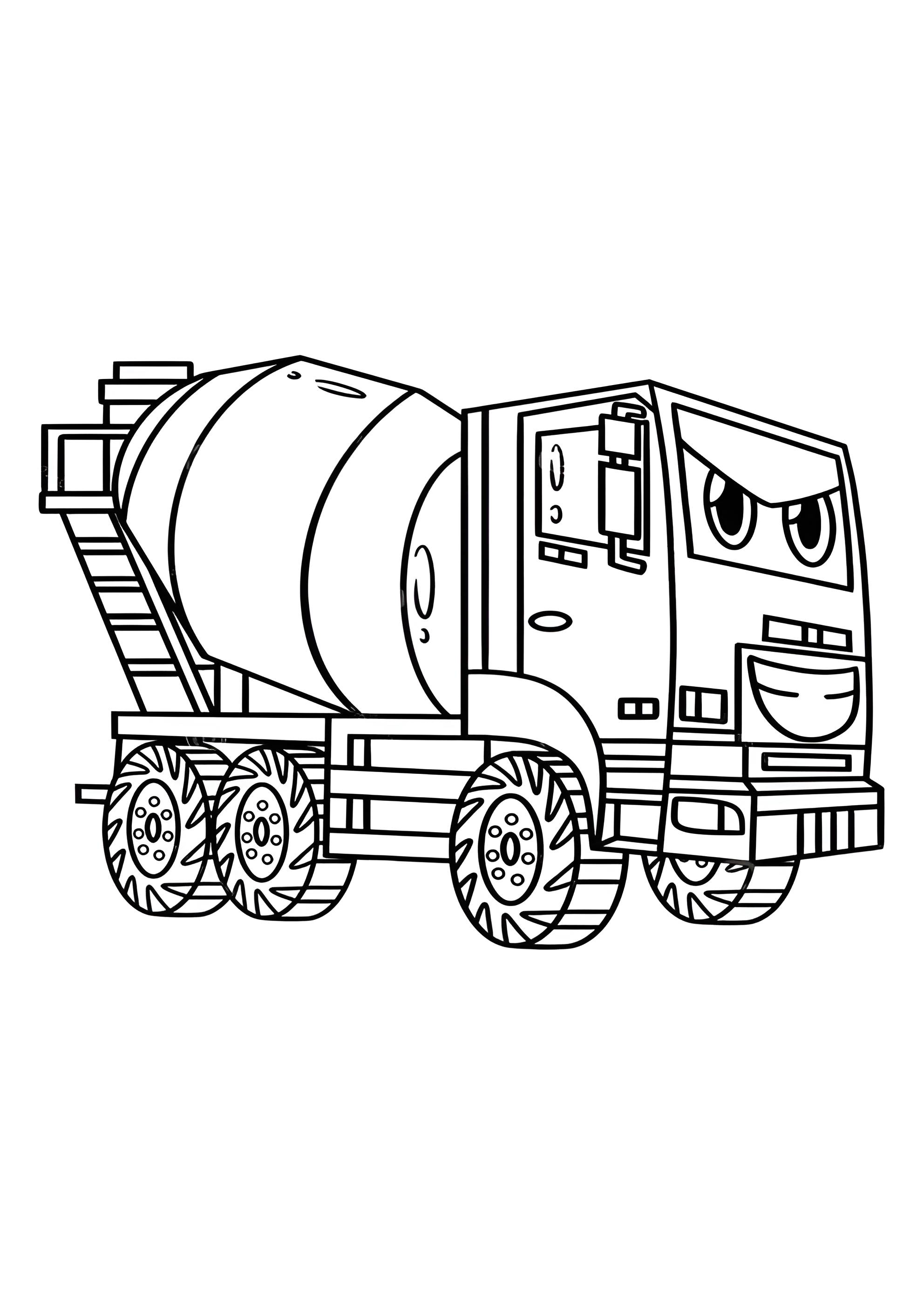 Раскраска Агрессивная бетономешалка