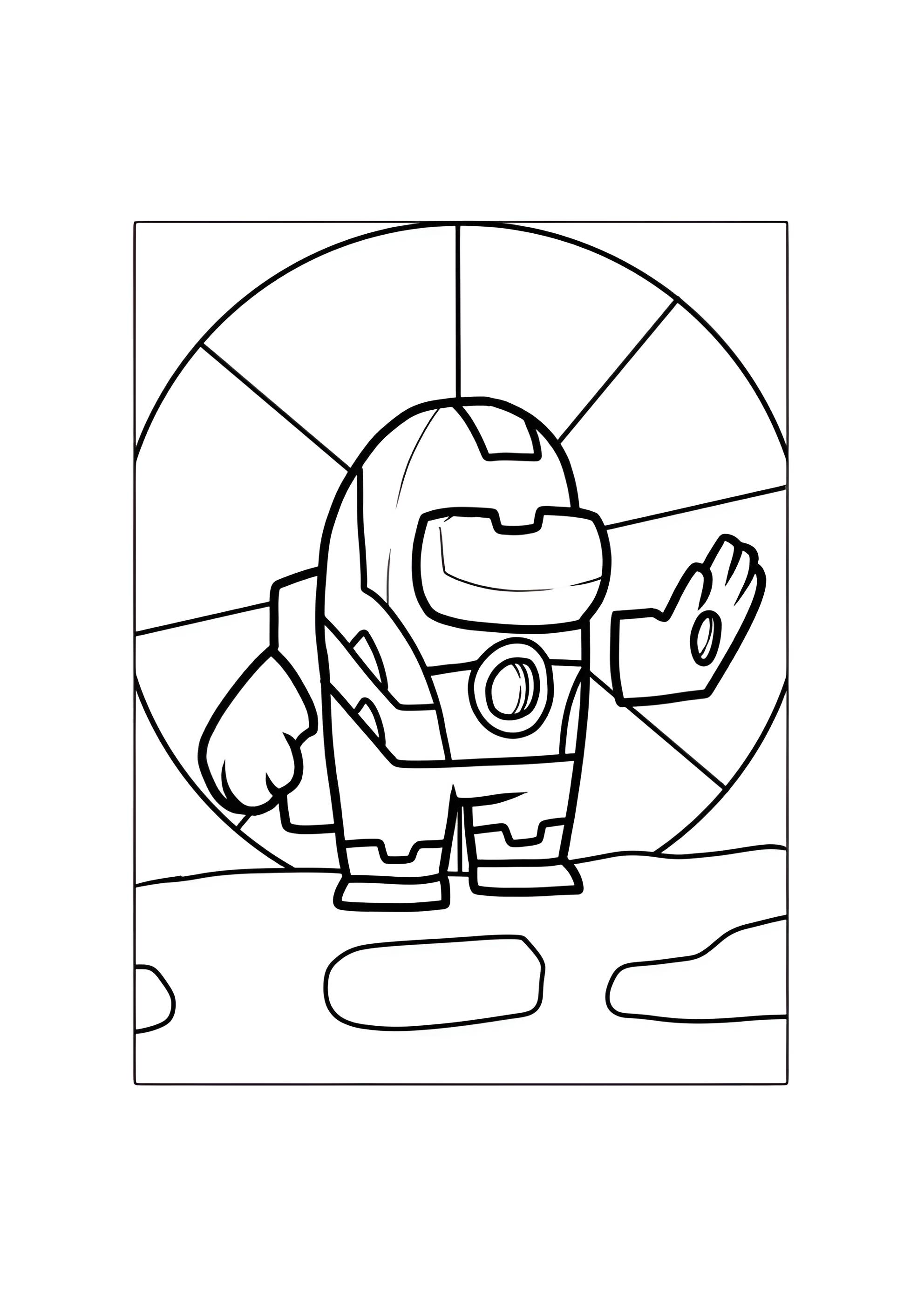 Раскраска Амонг Ас Железный человек