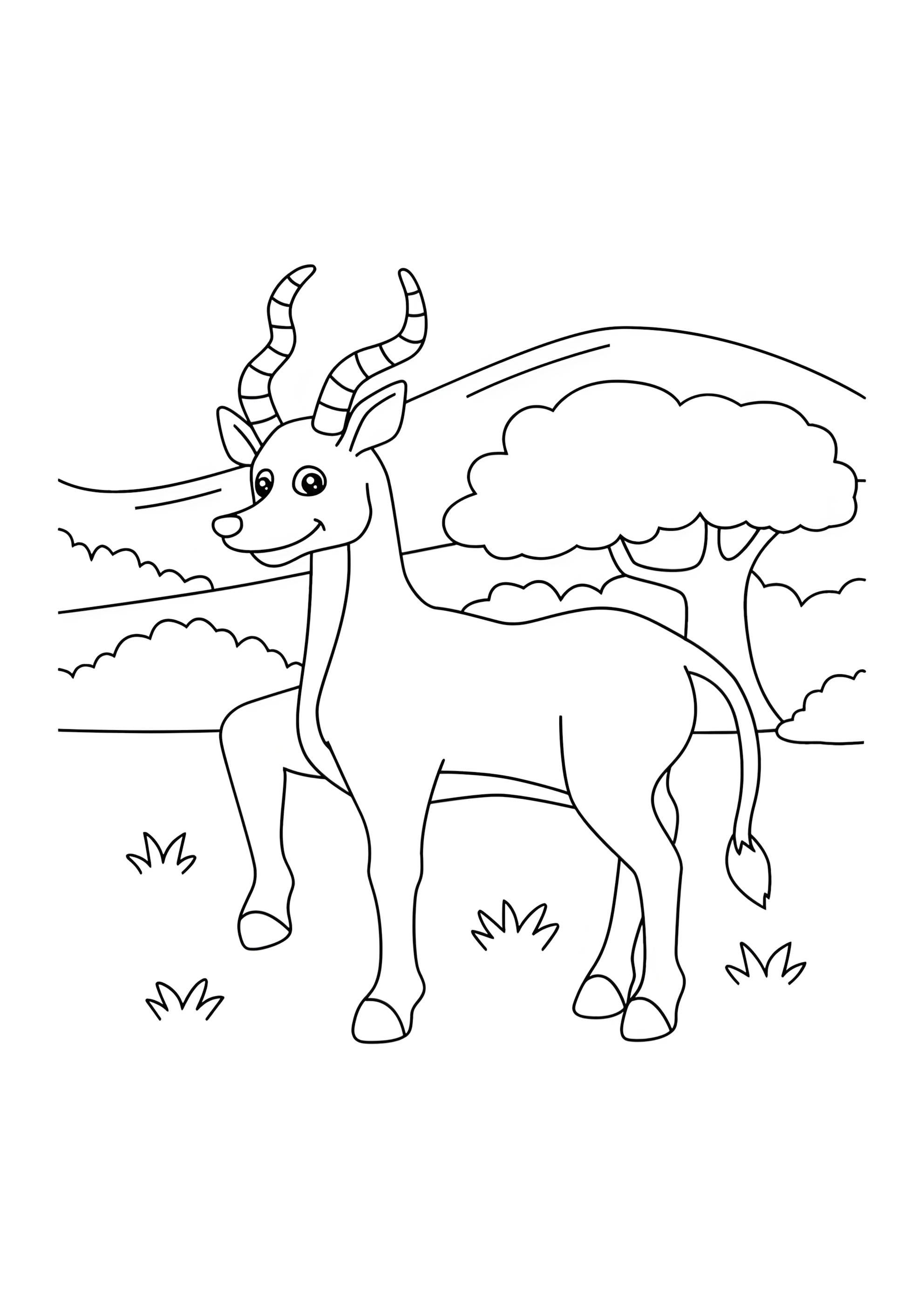 Раскраска Антилопа из зоопарка