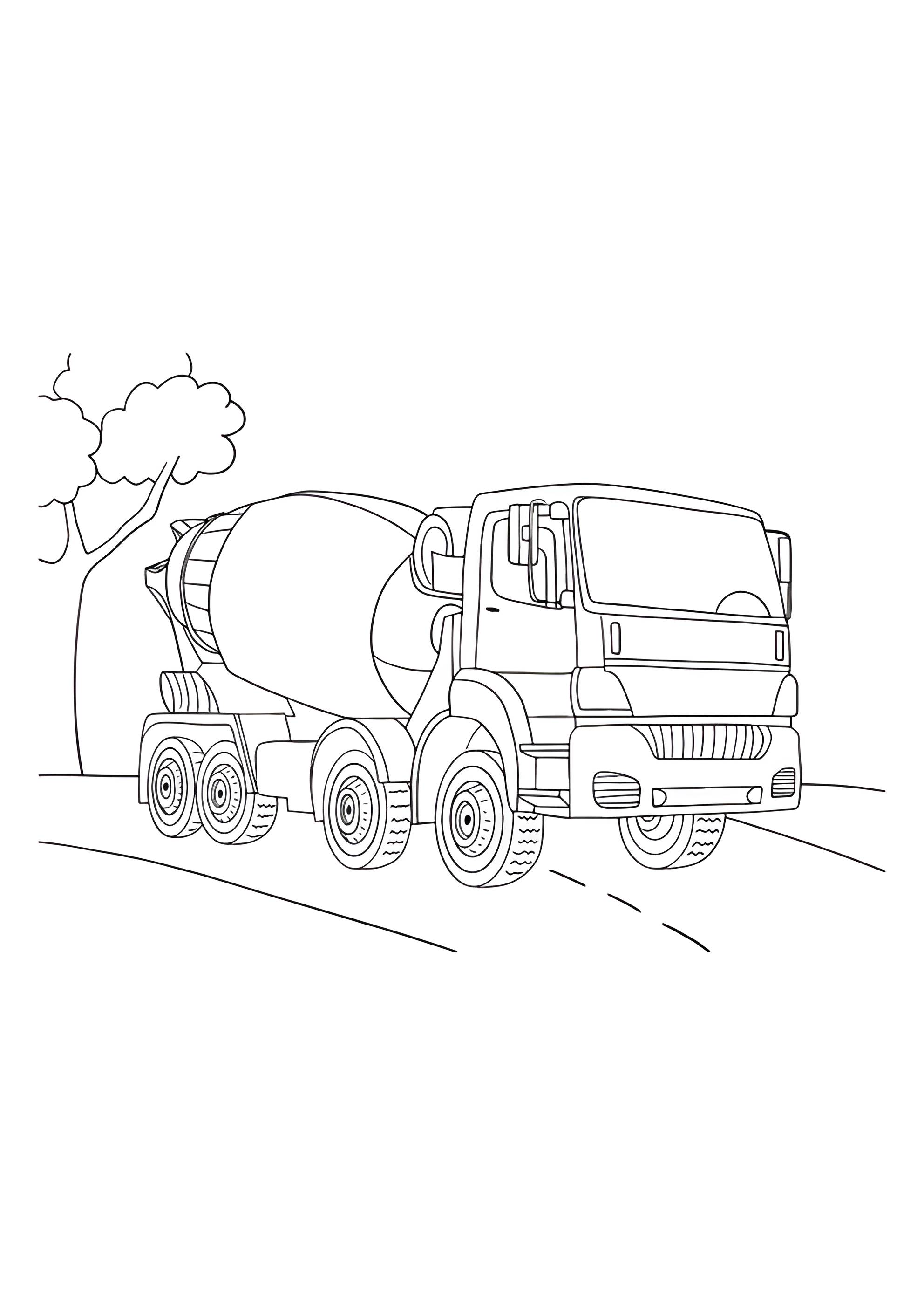 Раскраска Автобетоносмеситель