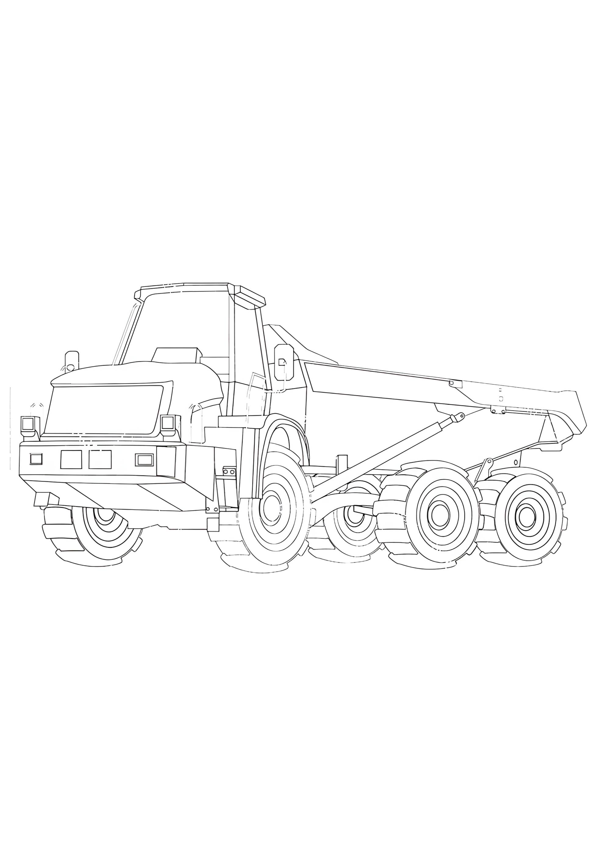 Раскраска Автокран сложенный