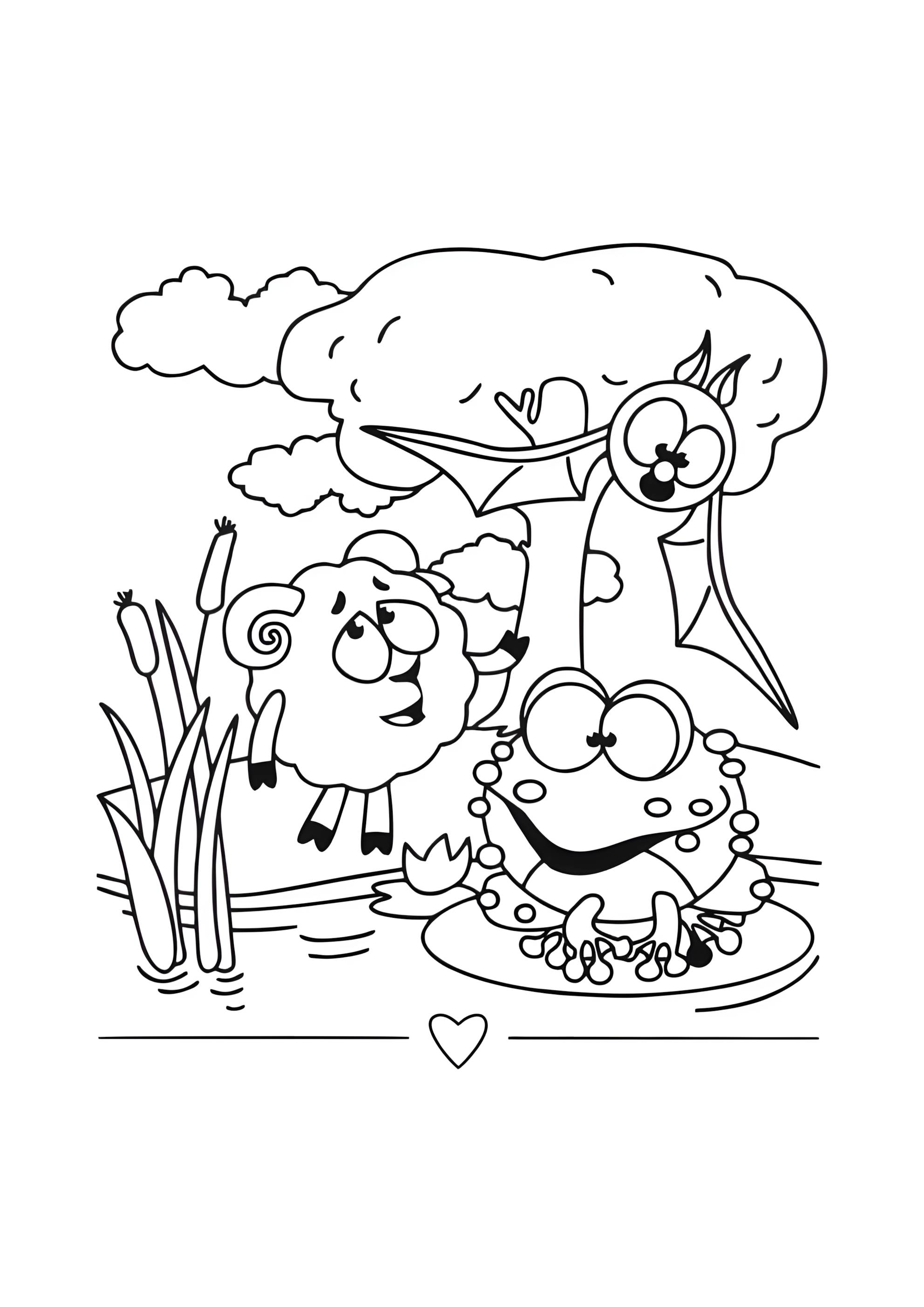 Раскраска Бараш в лесу