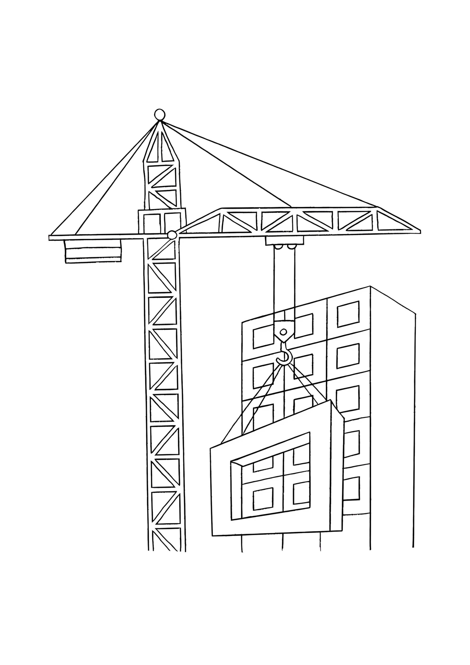 Раскраска Башенный кран