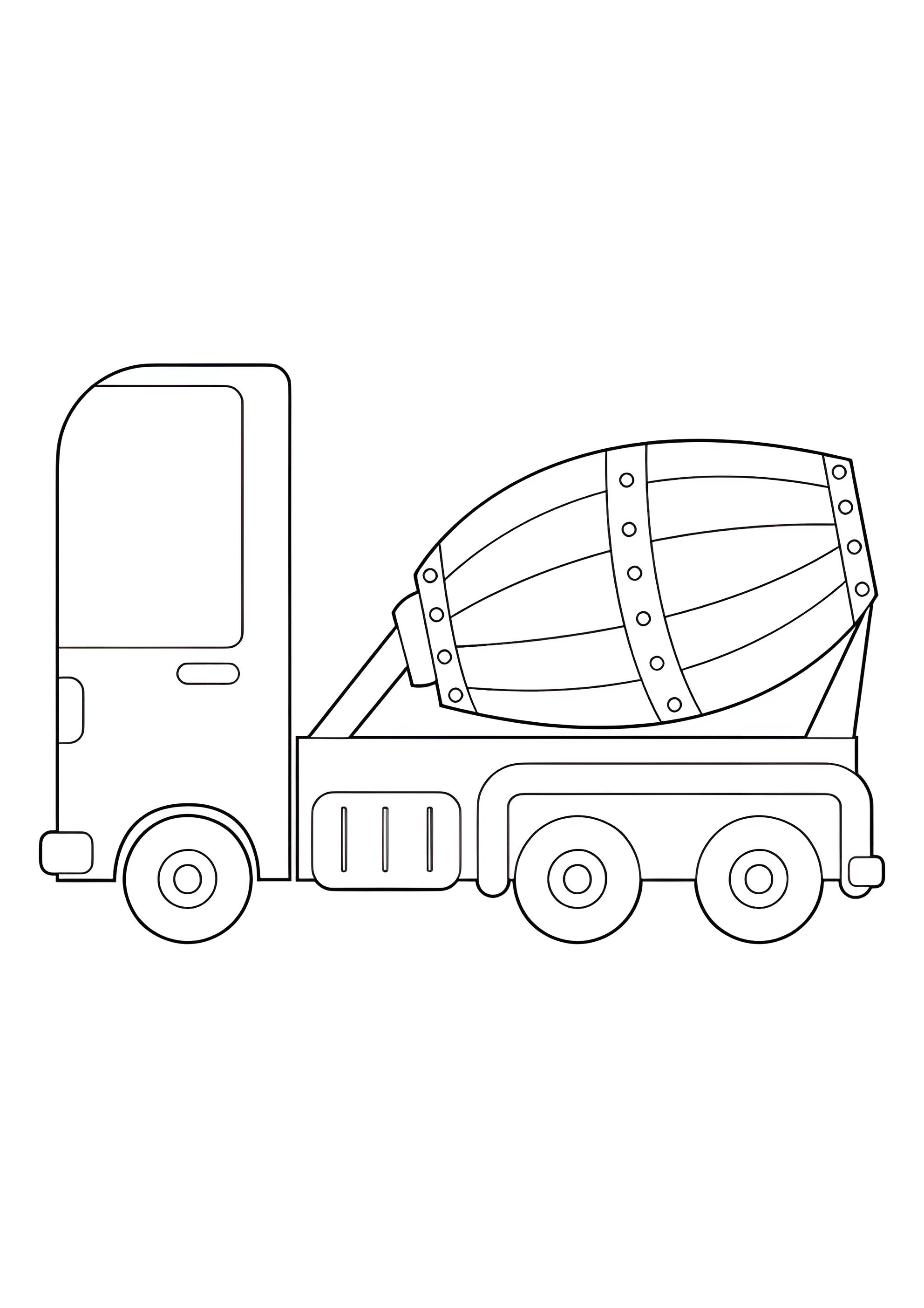 Раскраска Бетономешалка для детей
