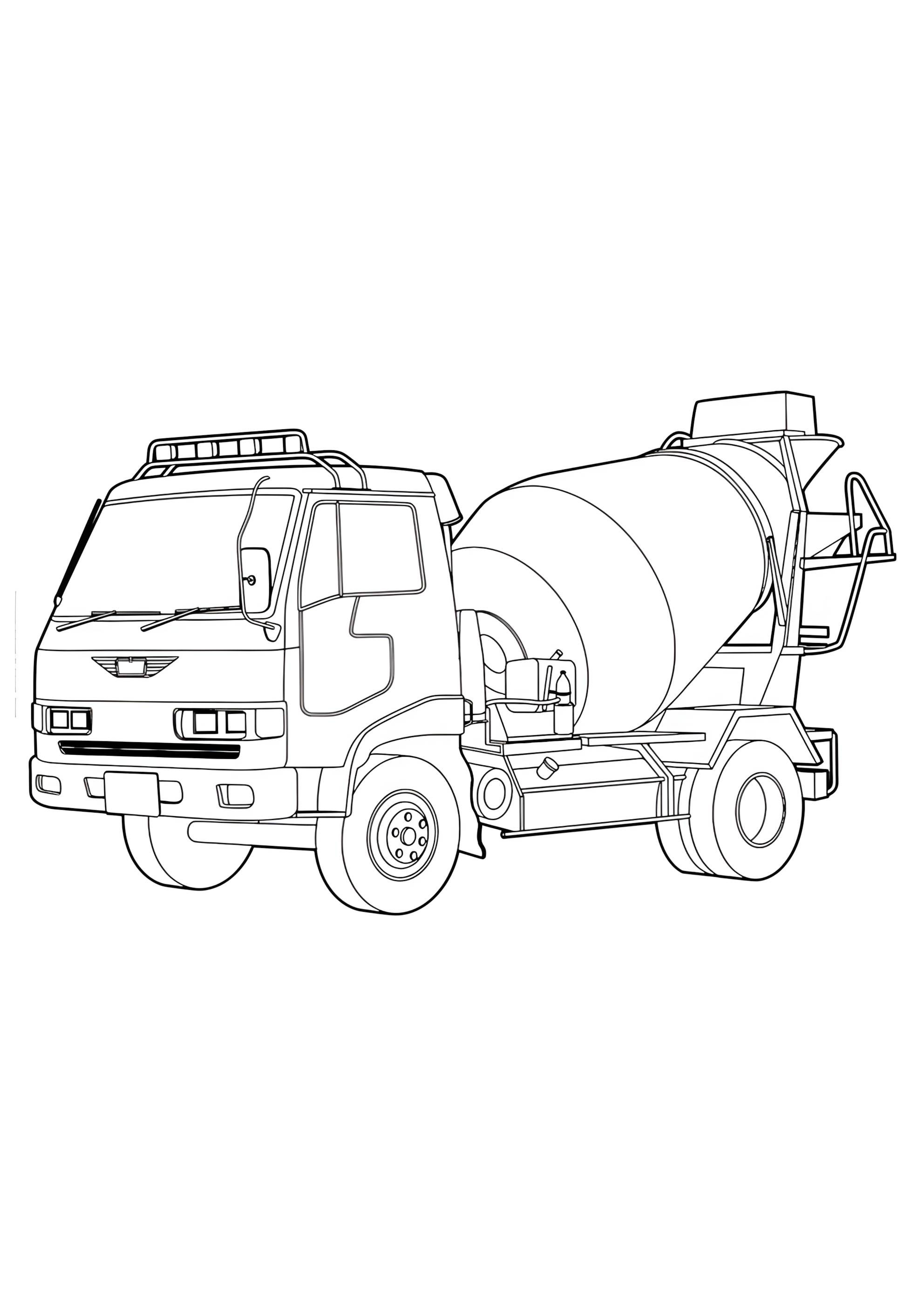 Раскраска Бетономешалка машина