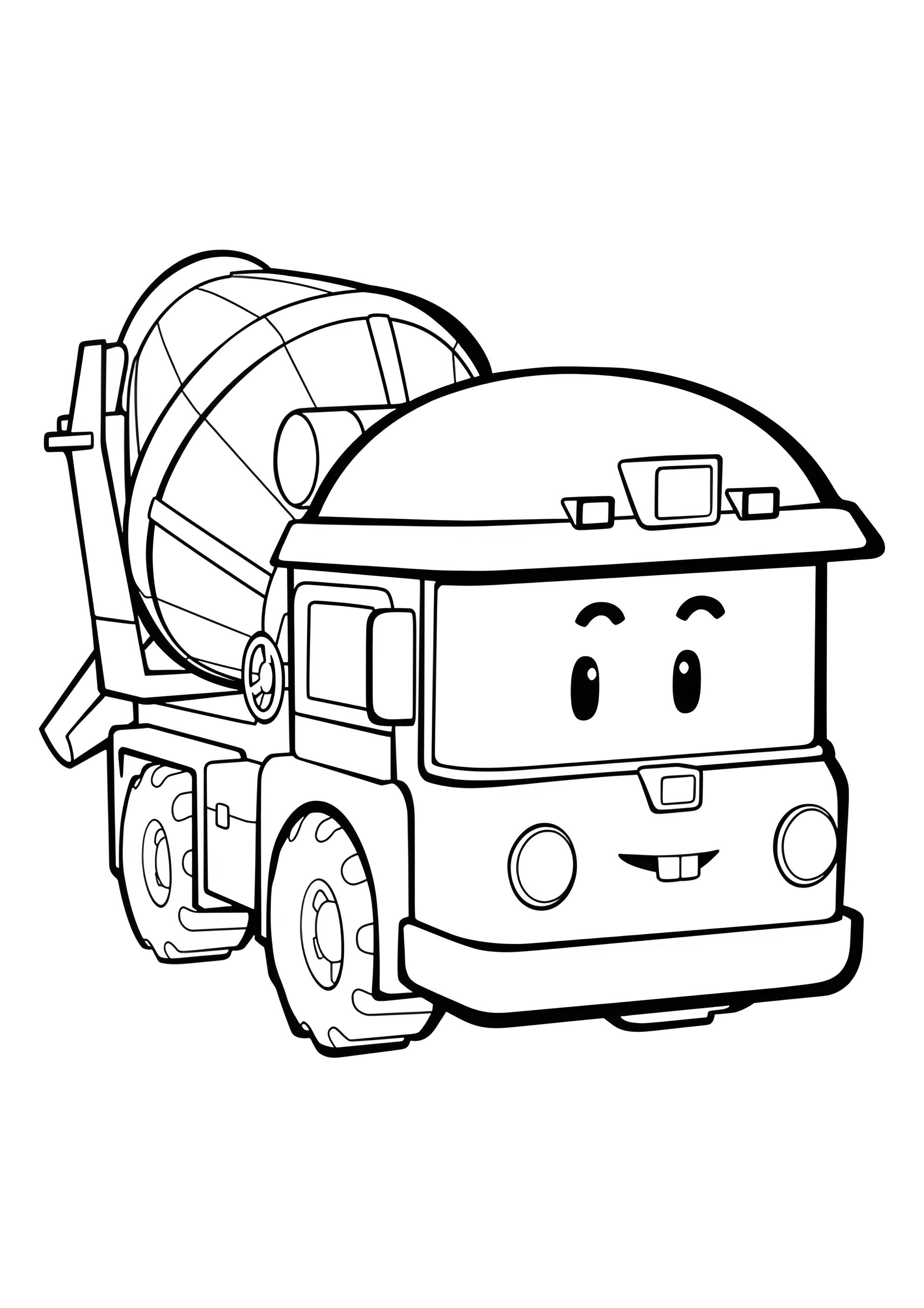 Раскраска Бетономешалка Микки