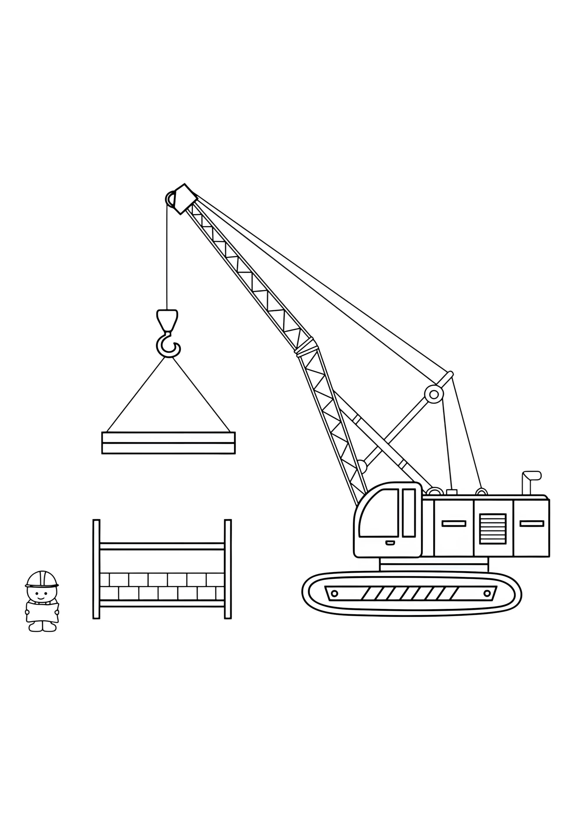 Раскраска Большой подъемный кран