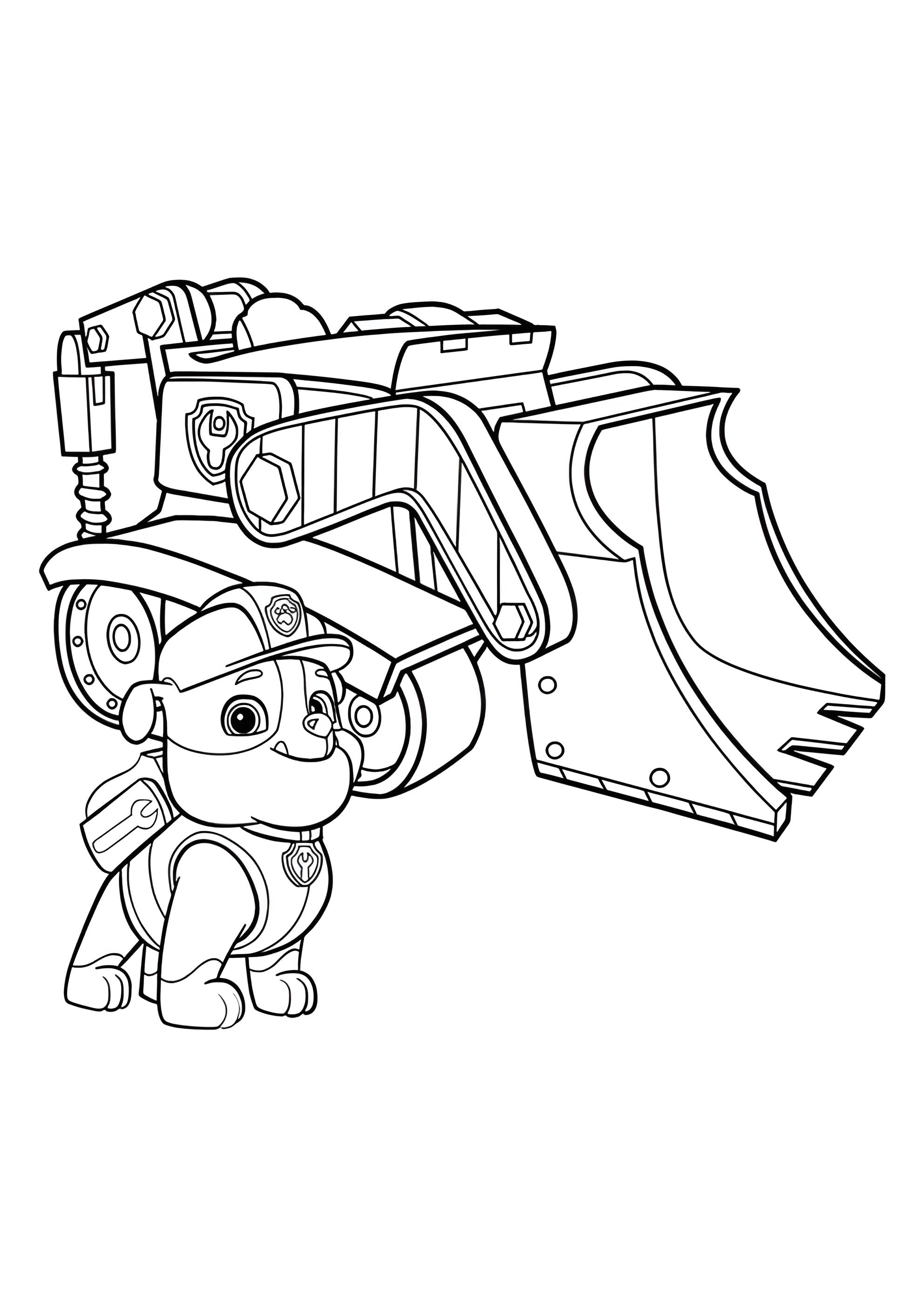Раскраска Бульдозер из Щенячьего патруля