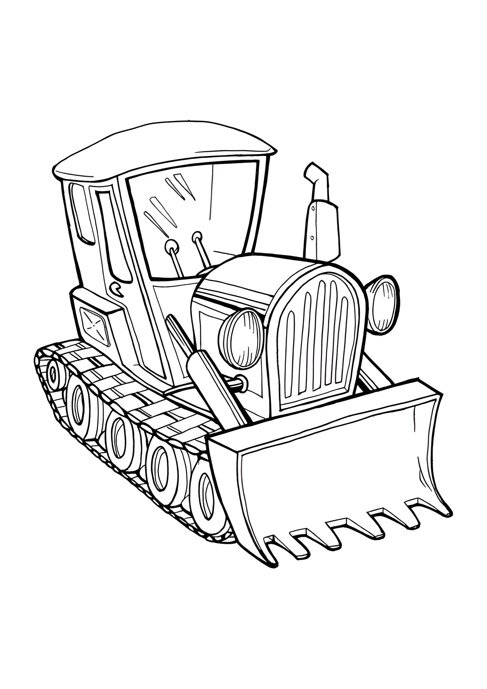 Раскраска Бульдозер на гусеничном ходу