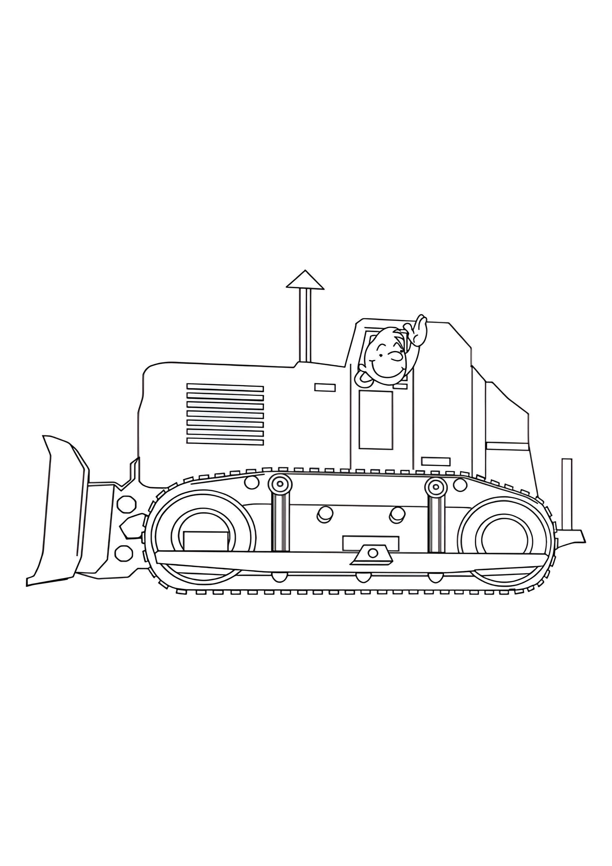 Раскраска Бульдозер с малышом