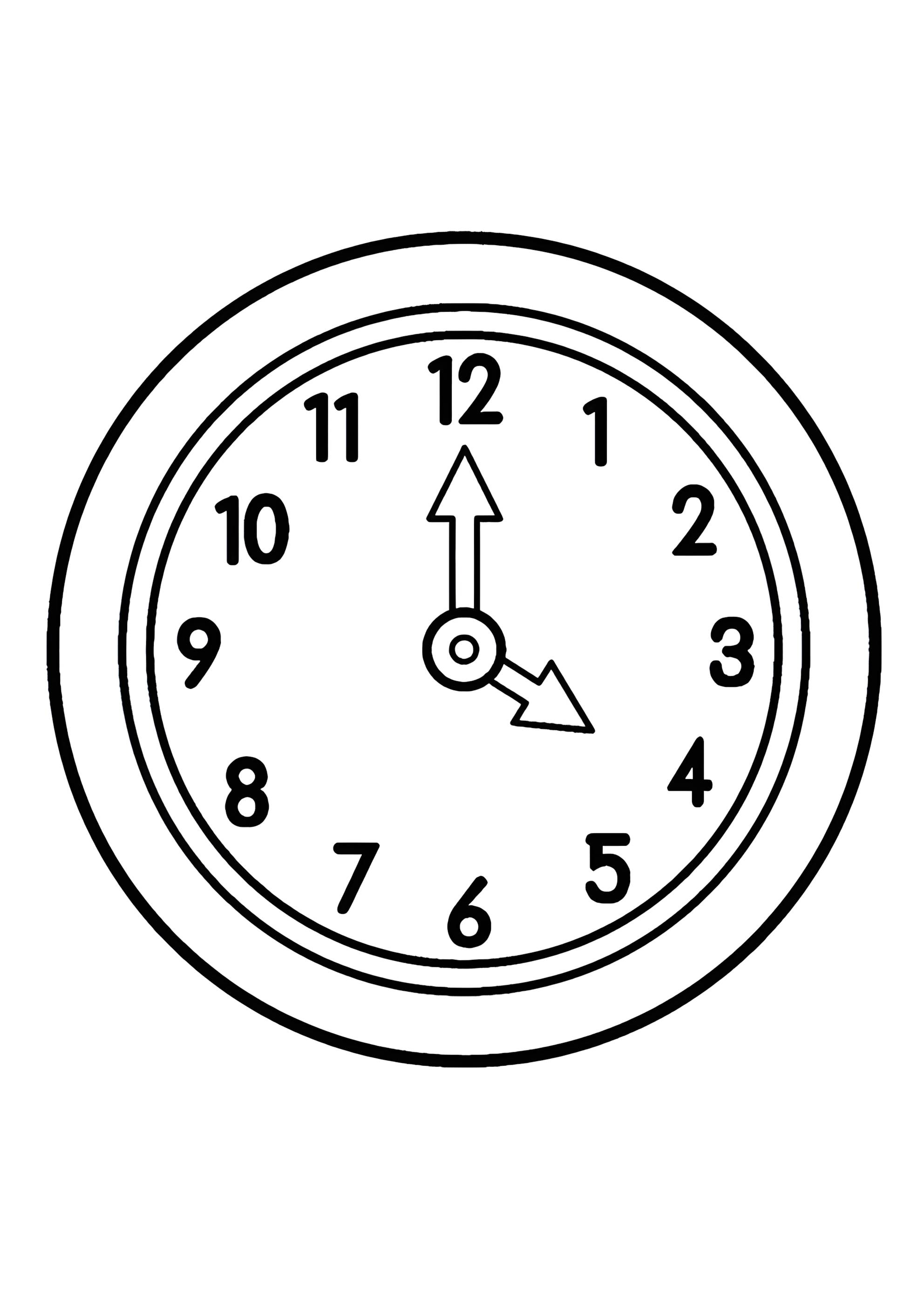 Раскраска Часы настенные со стрелкой