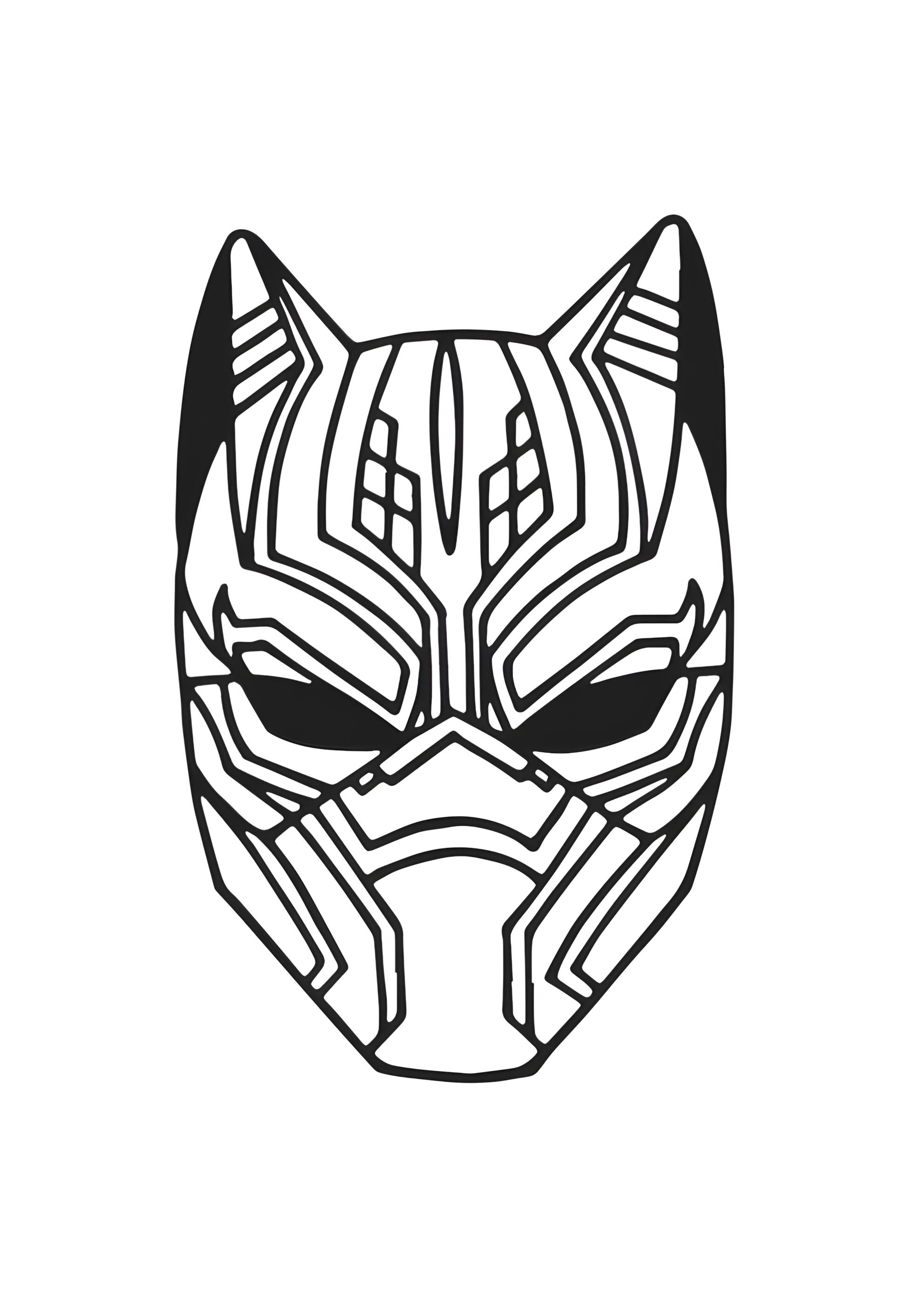 Раскраска Черная пантера шлем