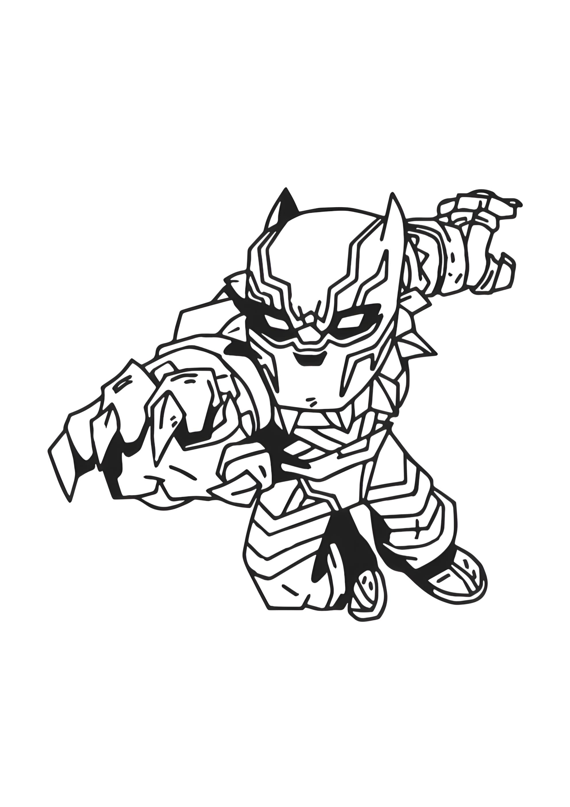 Раскраска Черная пантера в прыжке