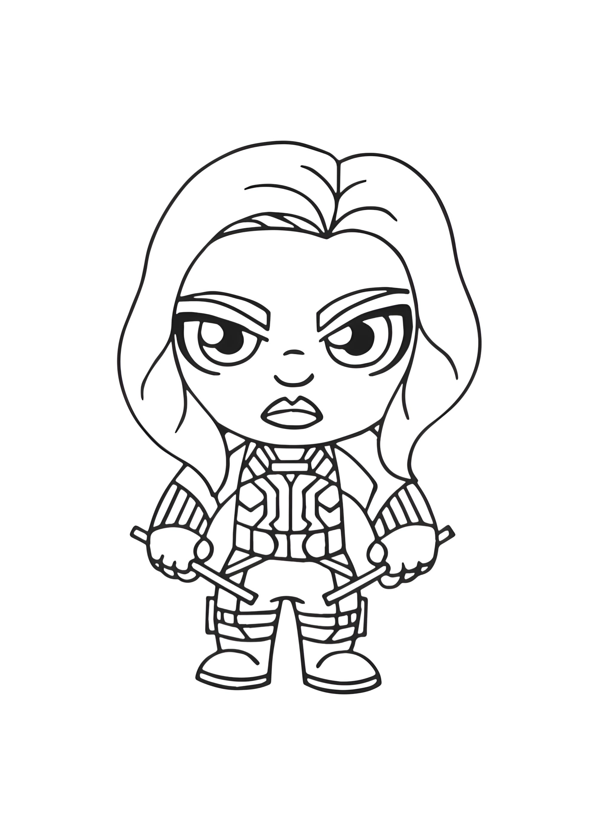 Раскраска Черная Вдова рисунок