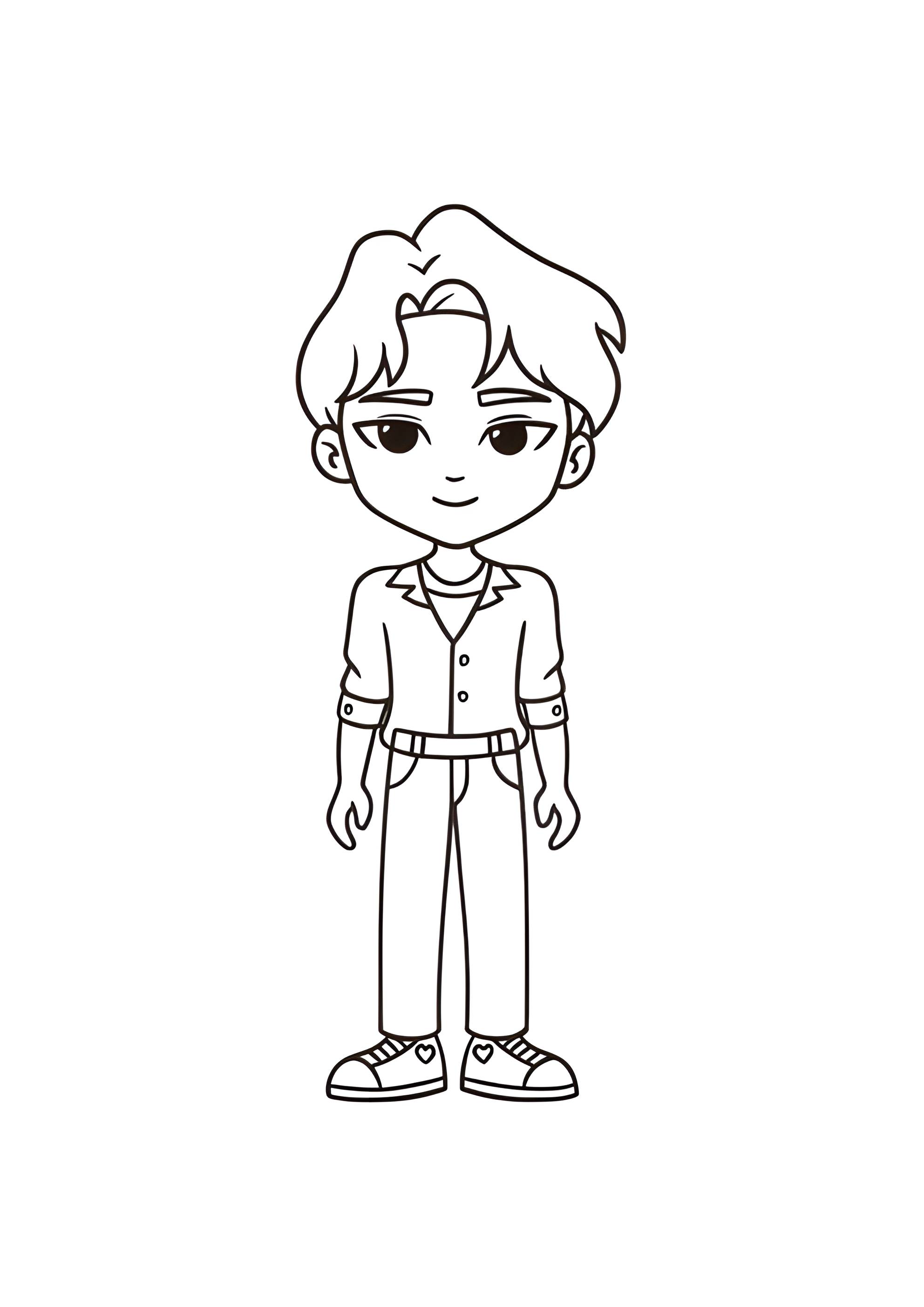 Раскраска Чиби Джину из Саджа Бойз