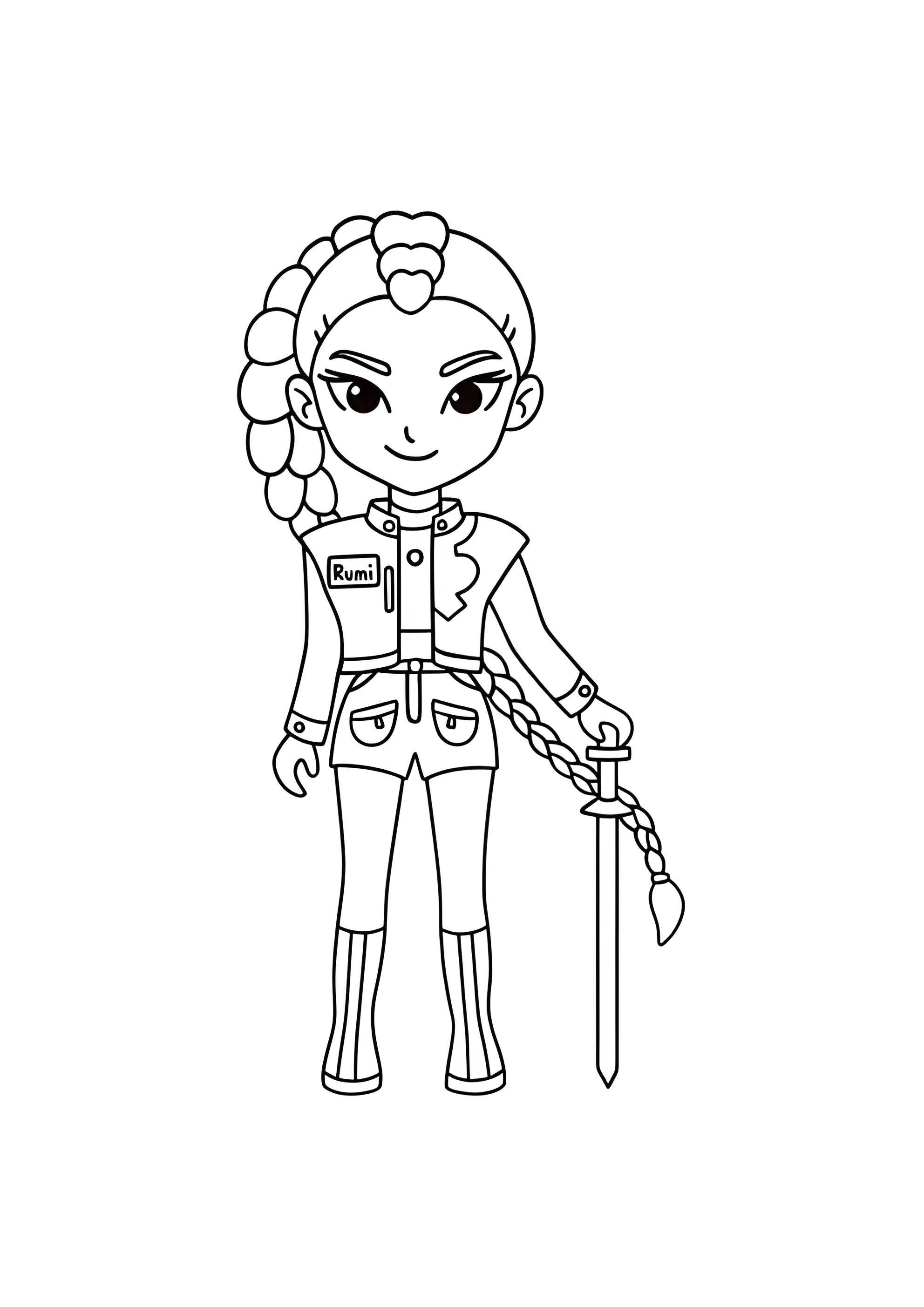 Раскраска Чиби Руми из охотниц на демонов