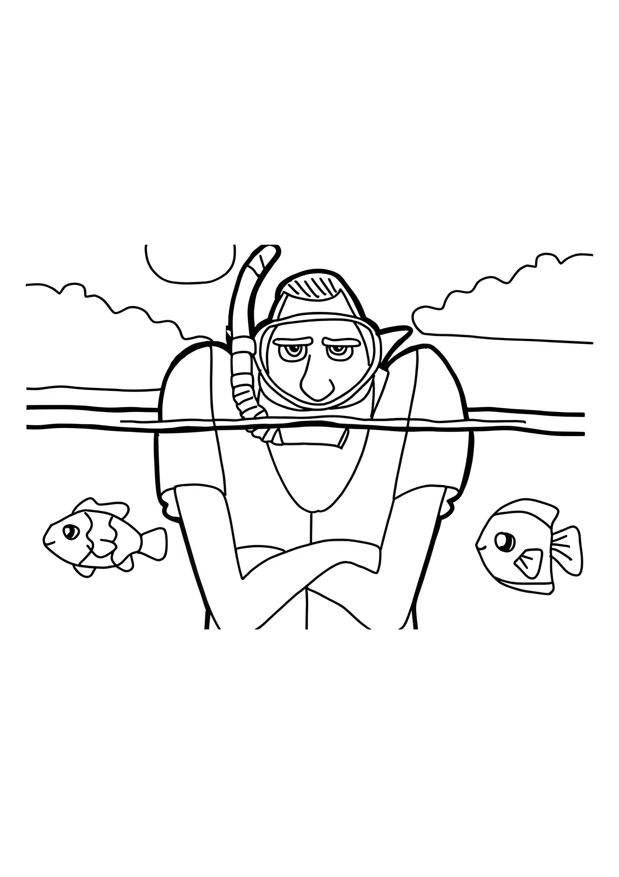 Раскраска Дракула в море