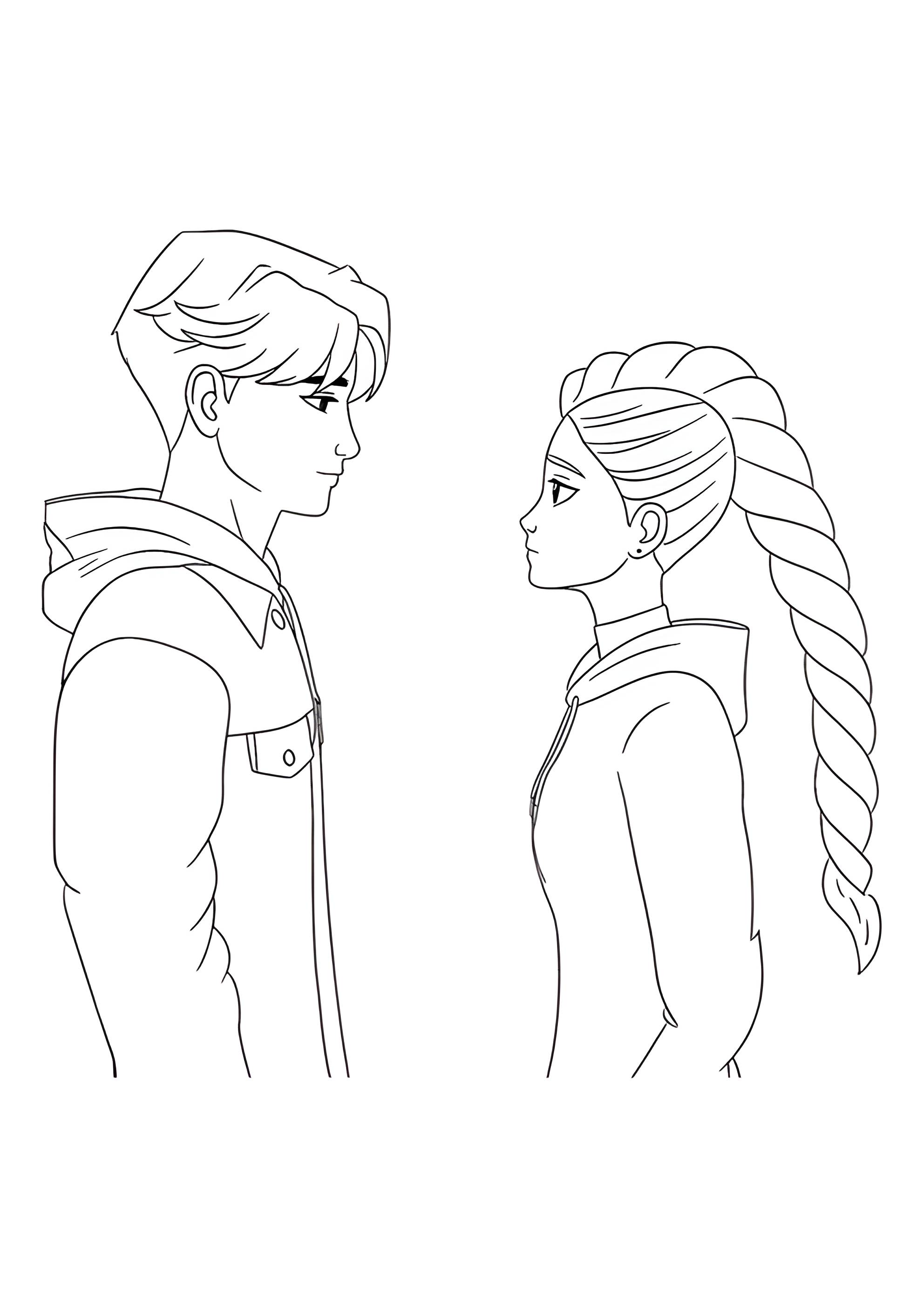 Раскраска Джину напротив Руми