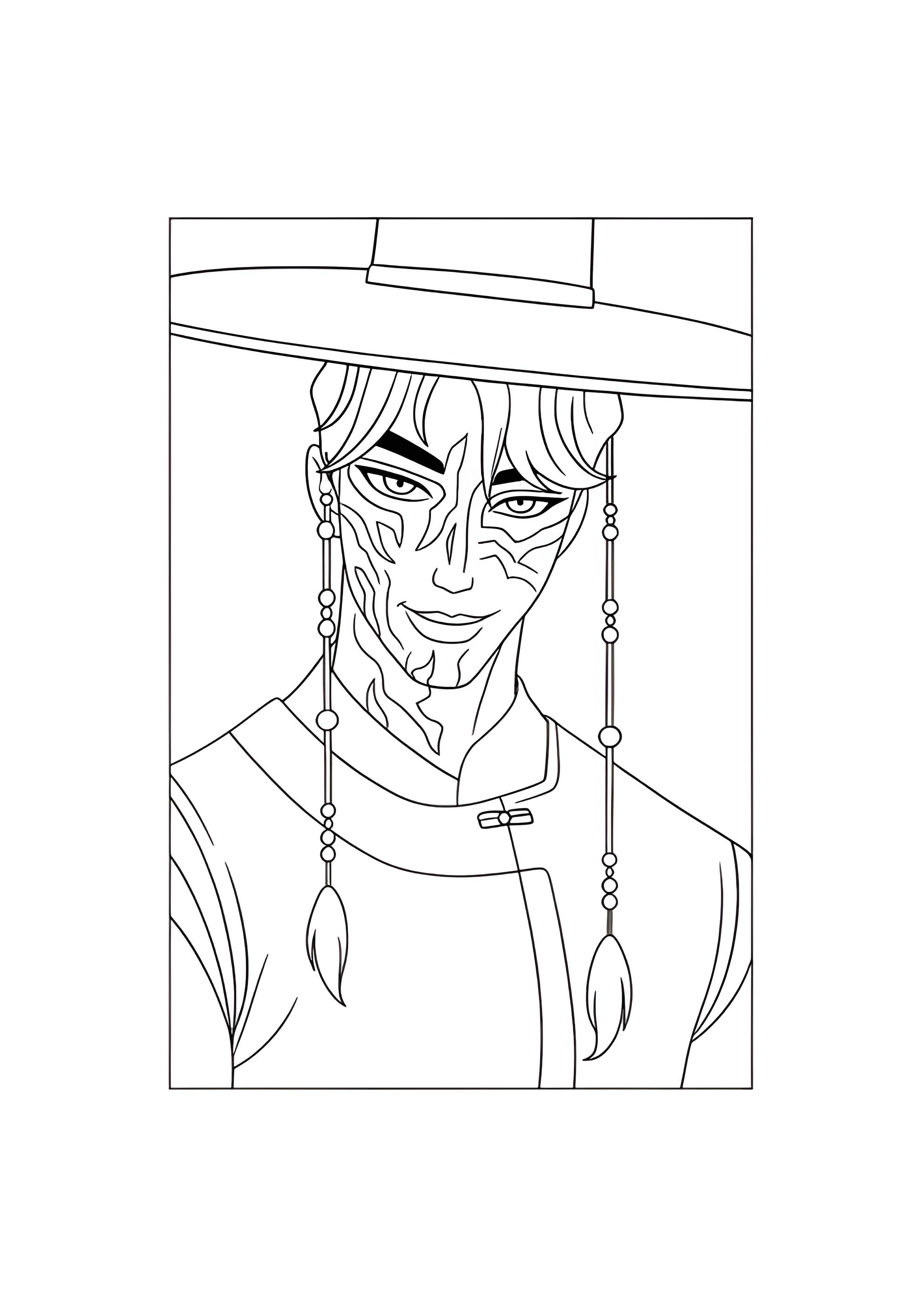 Раскраска Джину в образе демона