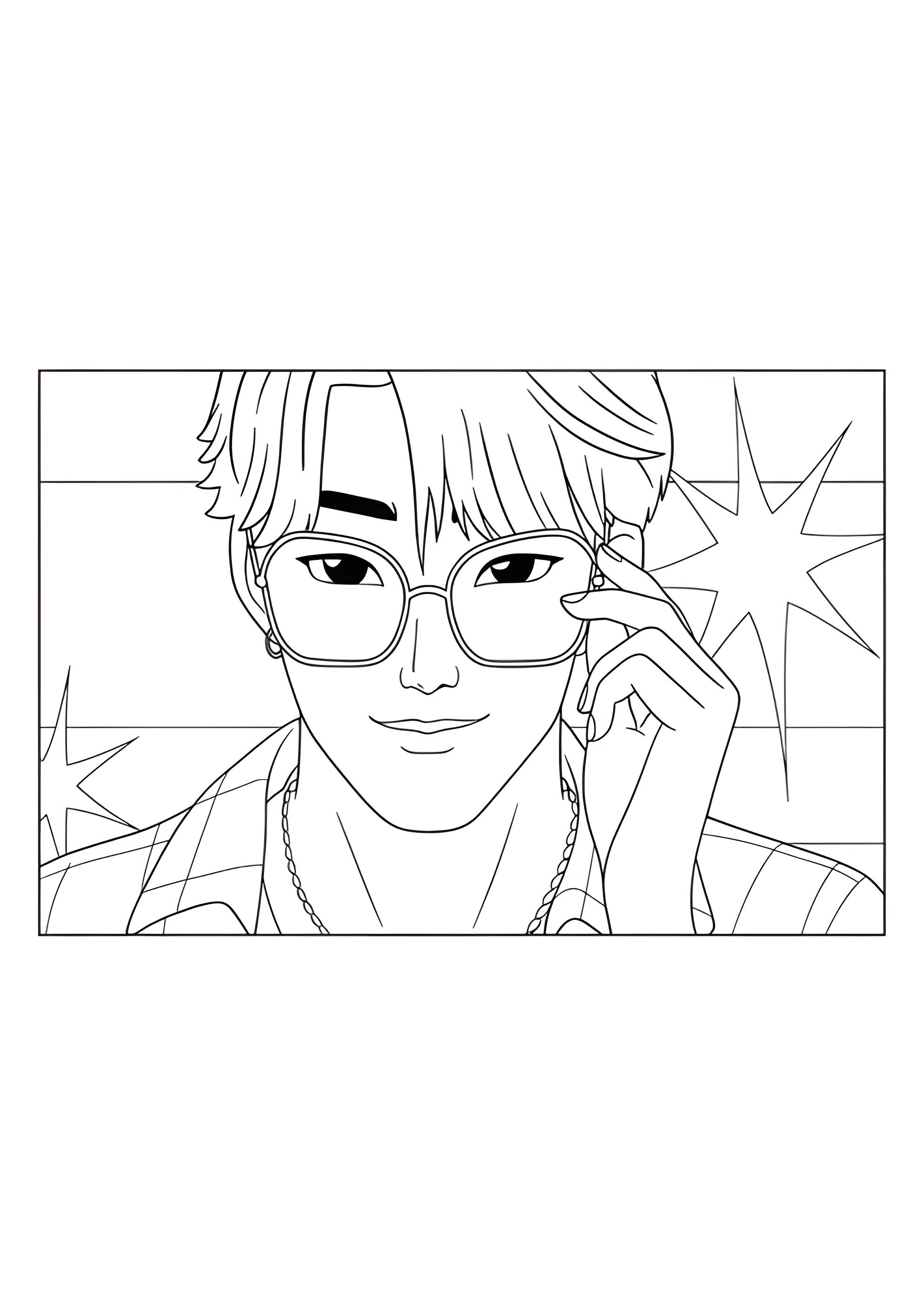 Раскраска Джину в очках из Саджа Бойз