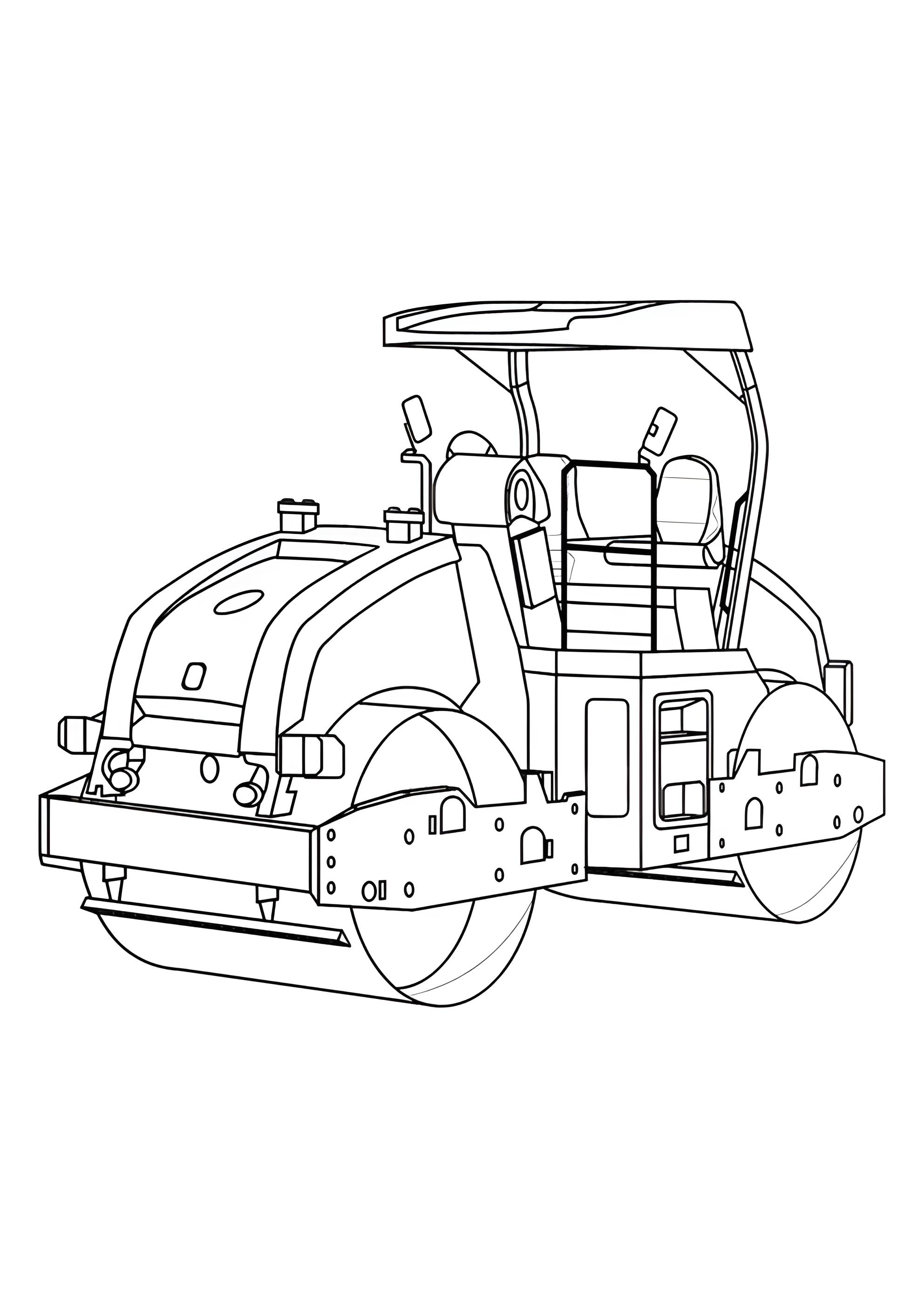 Раскраска Экскиз дорожного катка