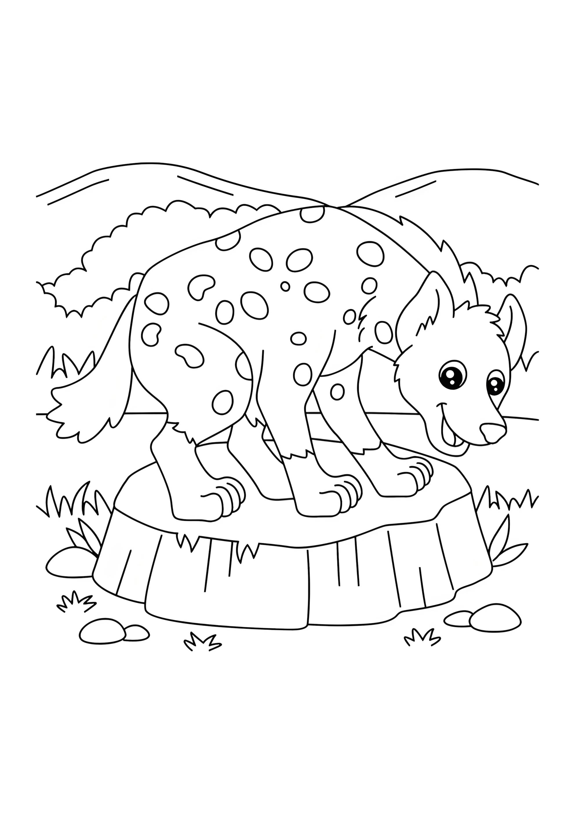 Раскраска Гиена зоопарк