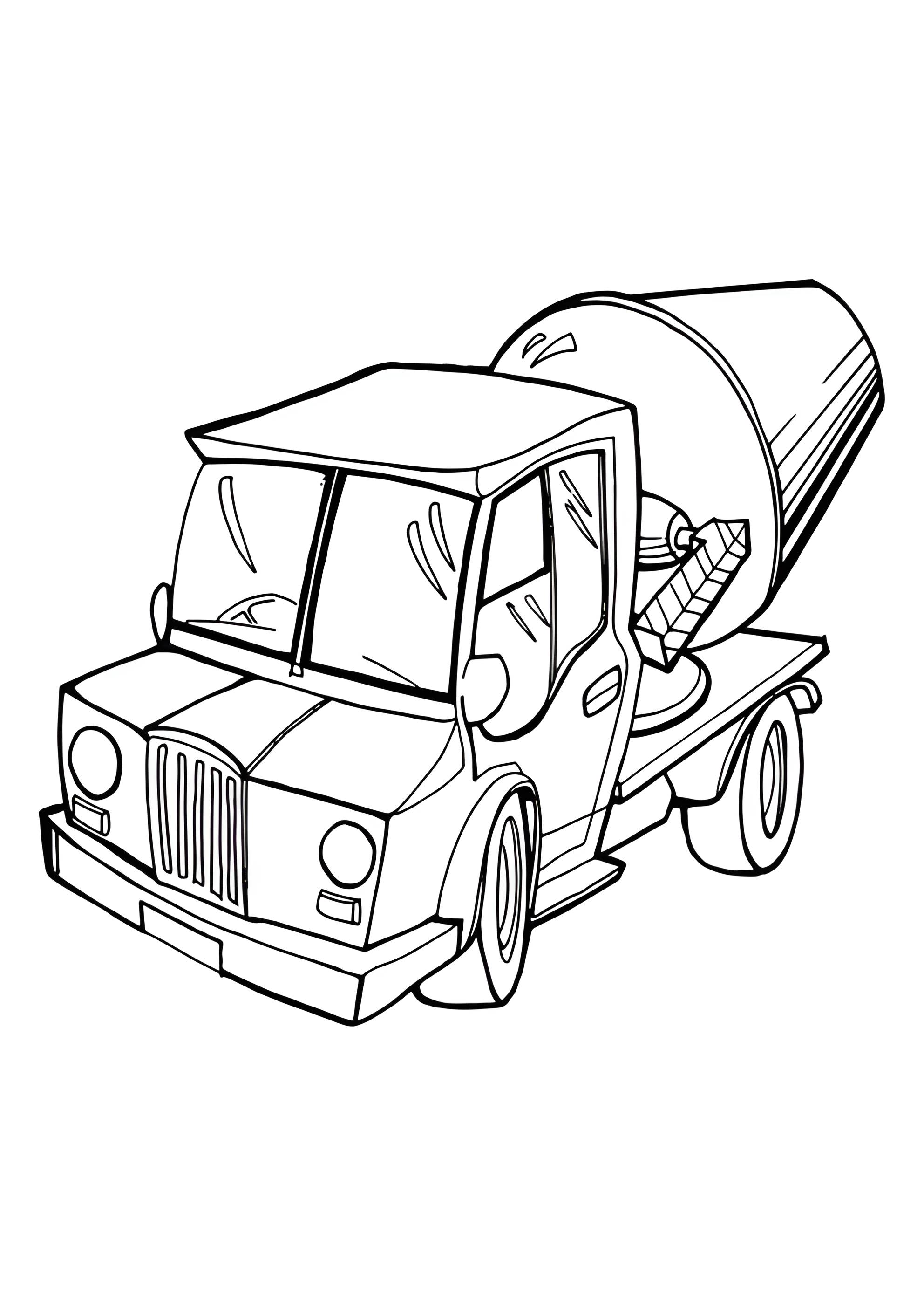 Раскраска Грузовая машина миксер бетона