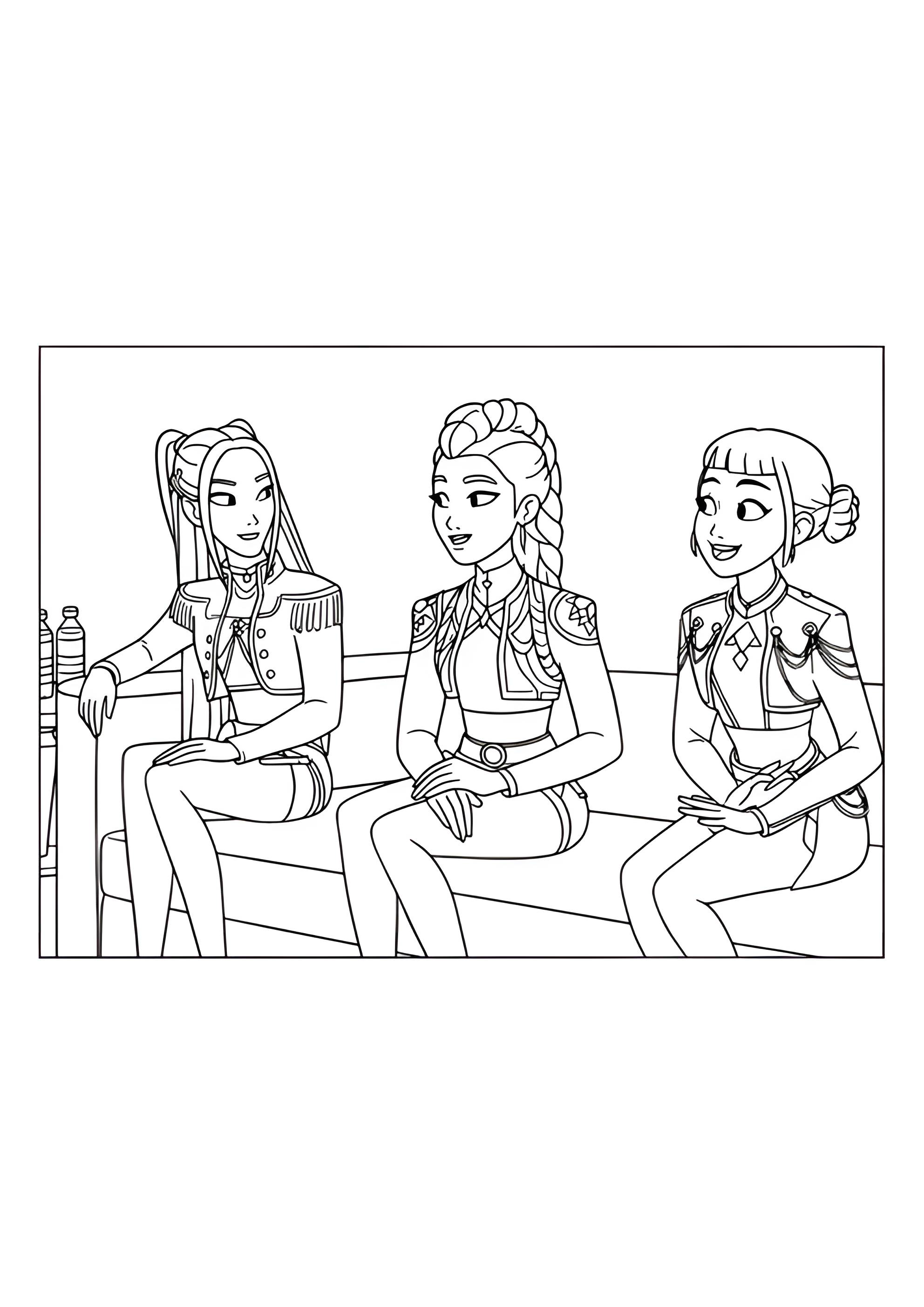 Раскраска Хантрикс дают интервью