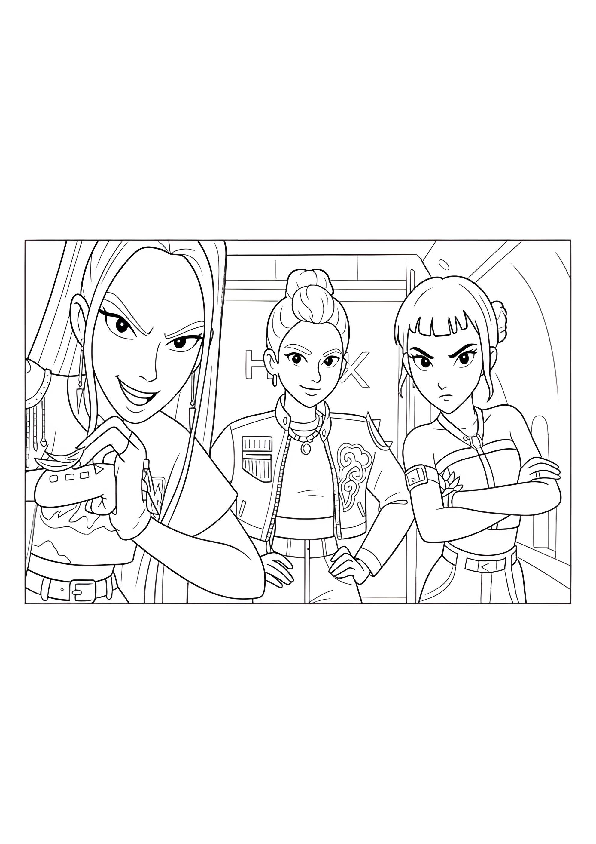 Раскраска Хантрикс готовы к бою