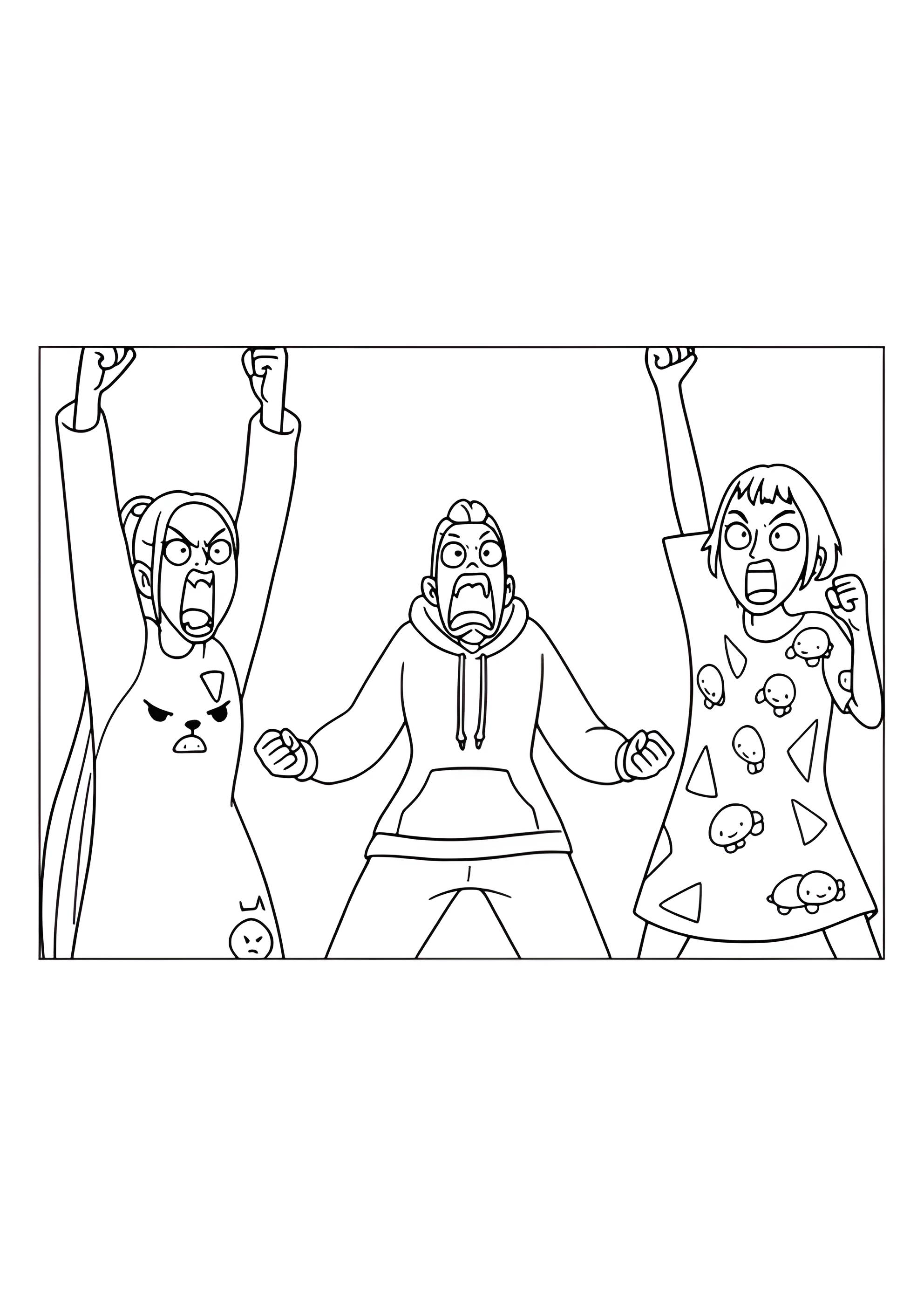 Раскраска Хантрикс кричат