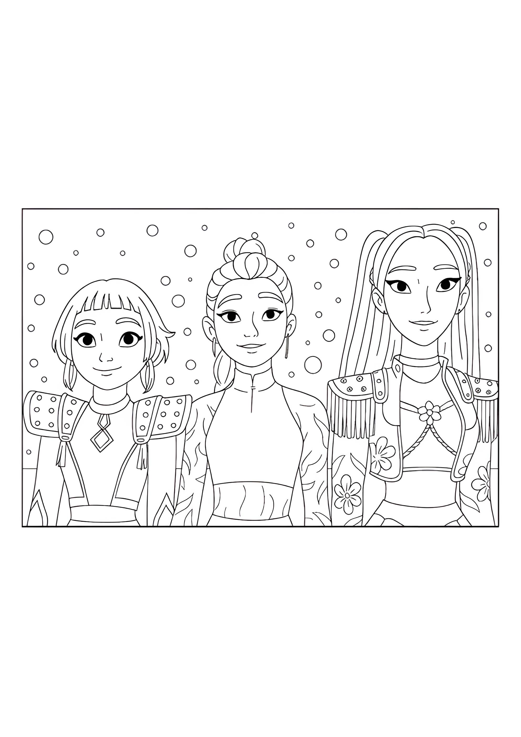 Раскраска Хантрикс победили демонов