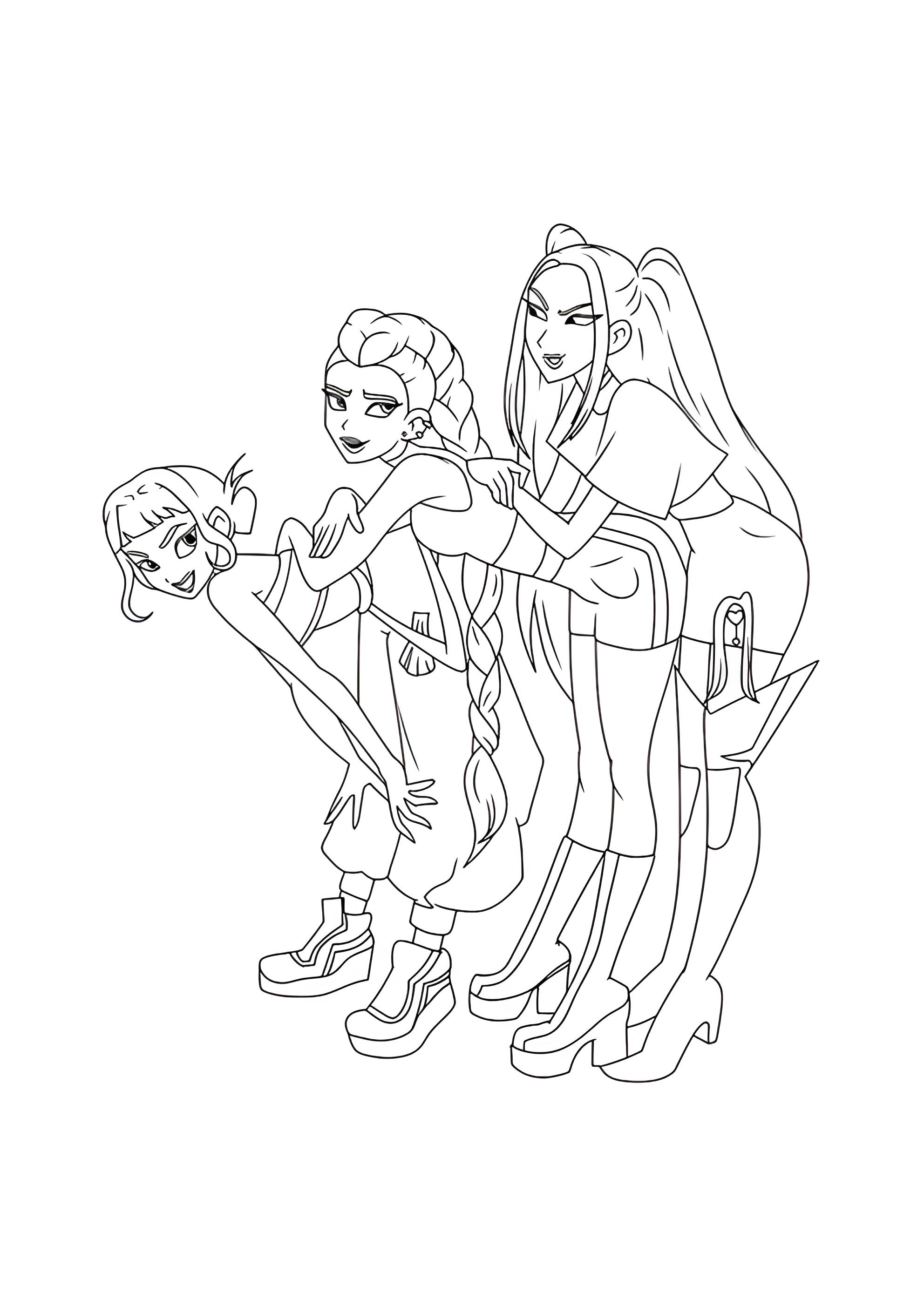 Раскраска Хантрикс танцуют