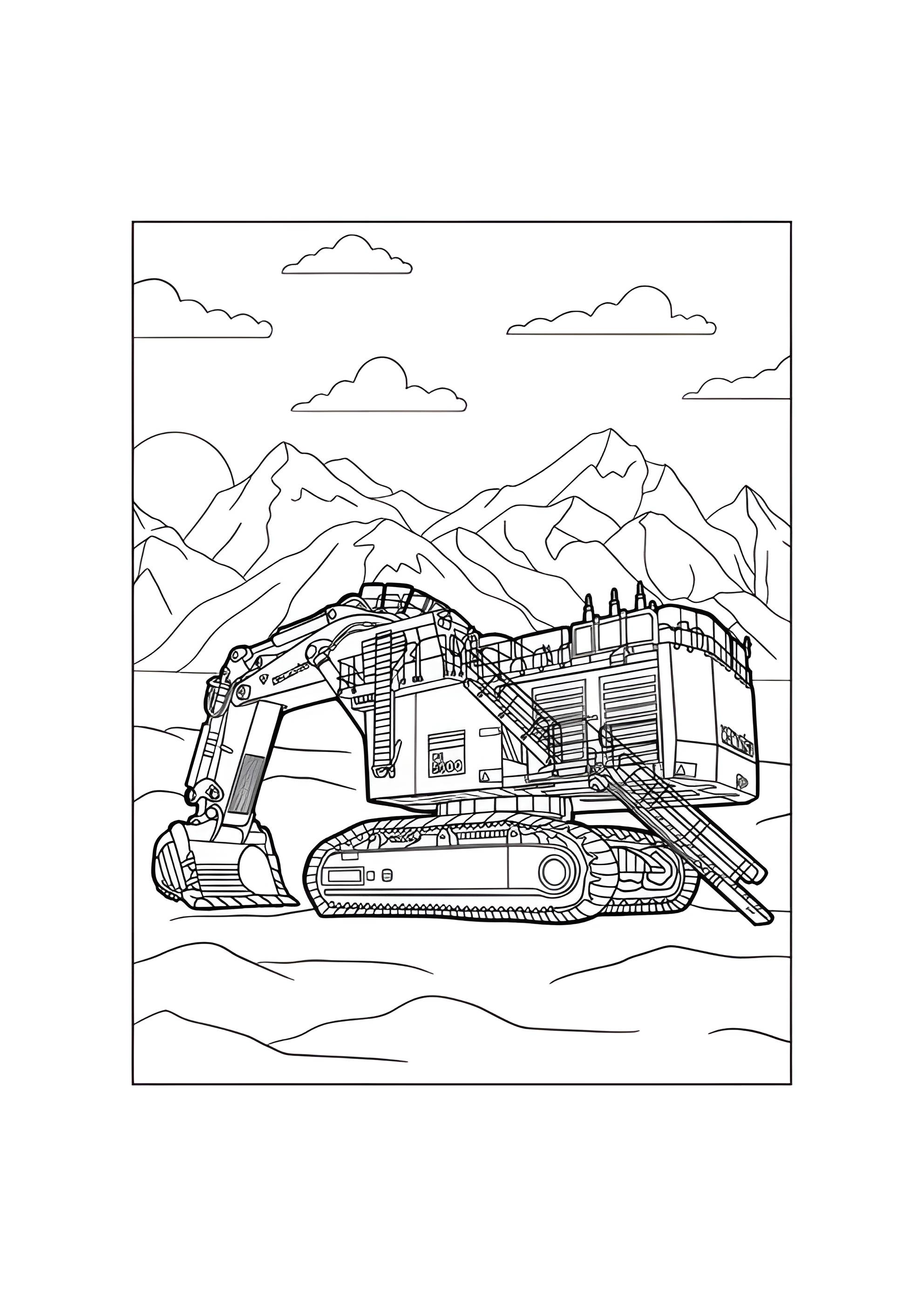 Раскраска Карьерный экскаватор Komatsu