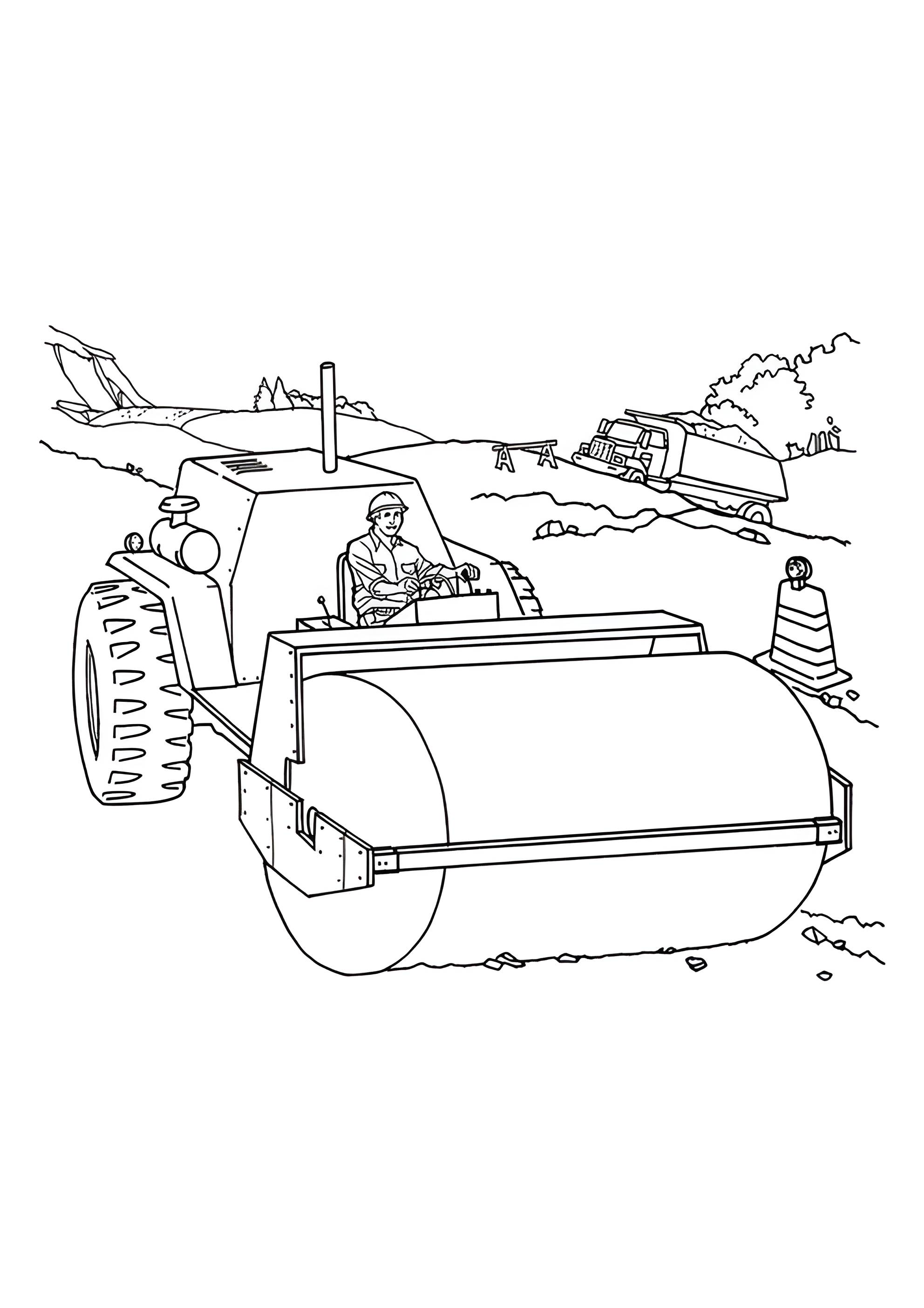 Раскраска Каток за работой