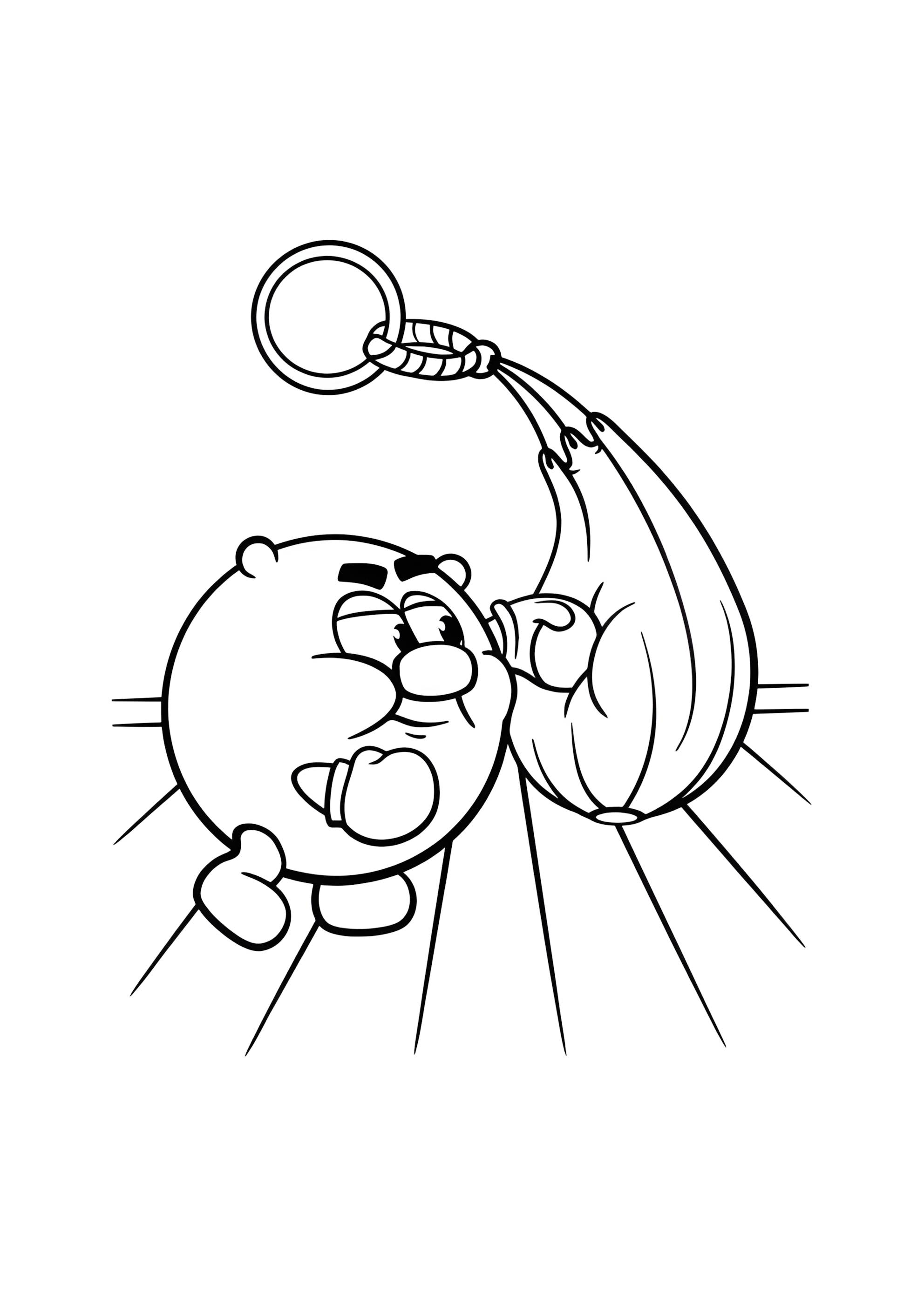 Раскраска Копатыч боксирует