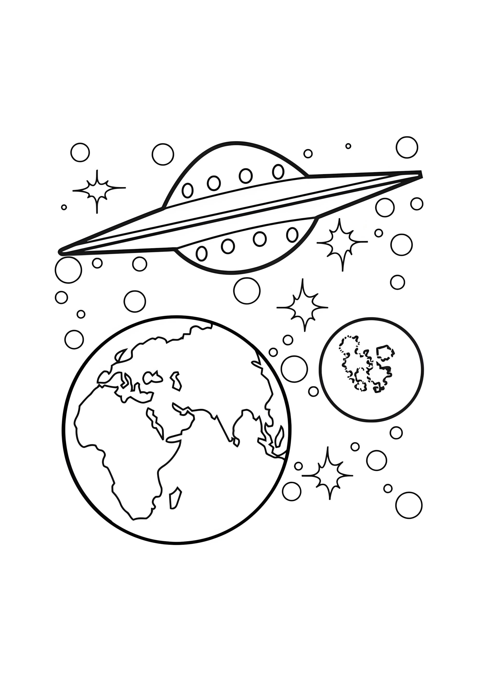 Раскраска Космос НЛО