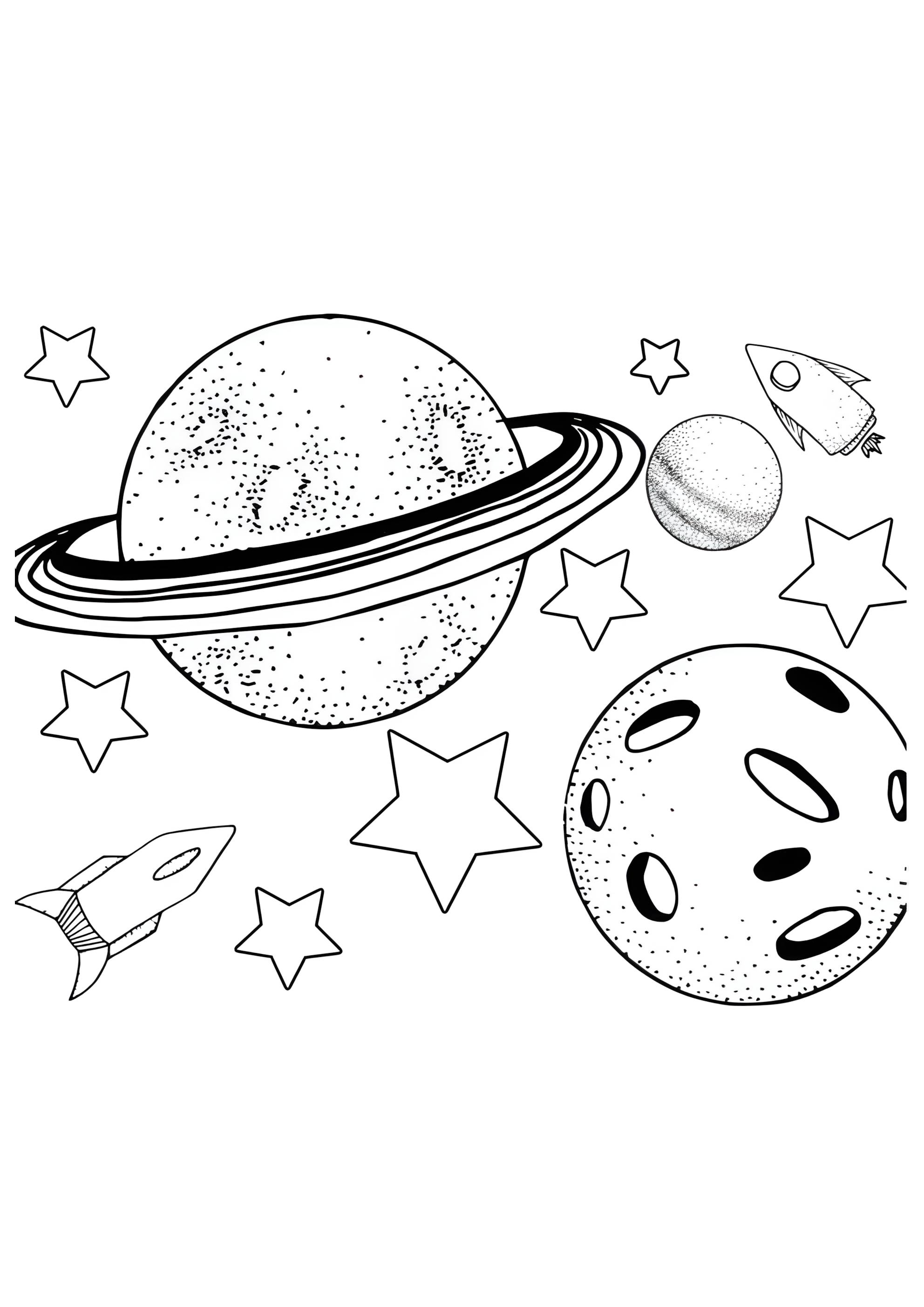 Раскраска Космос с планетами