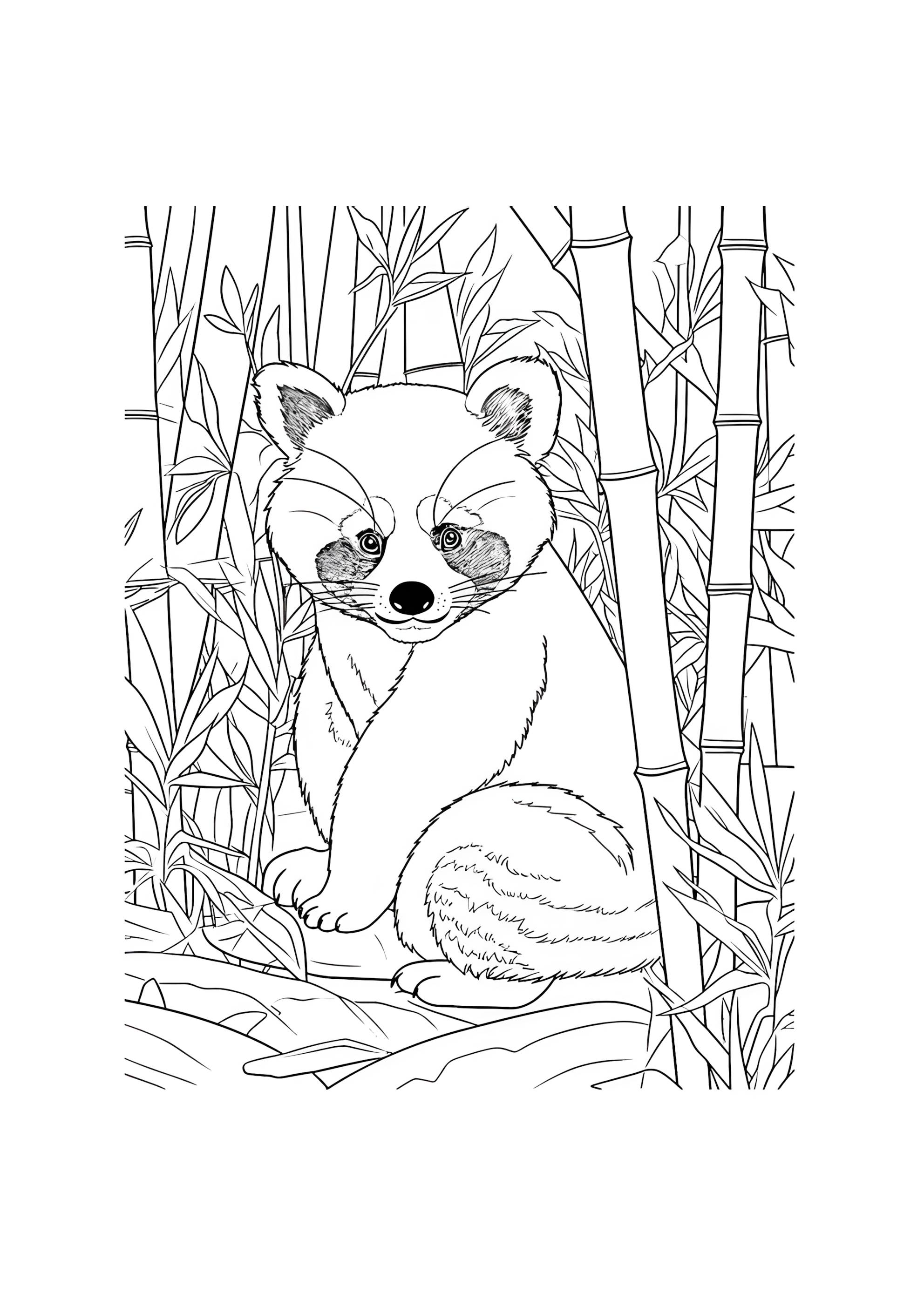Раскраска Красная панда зоопарк